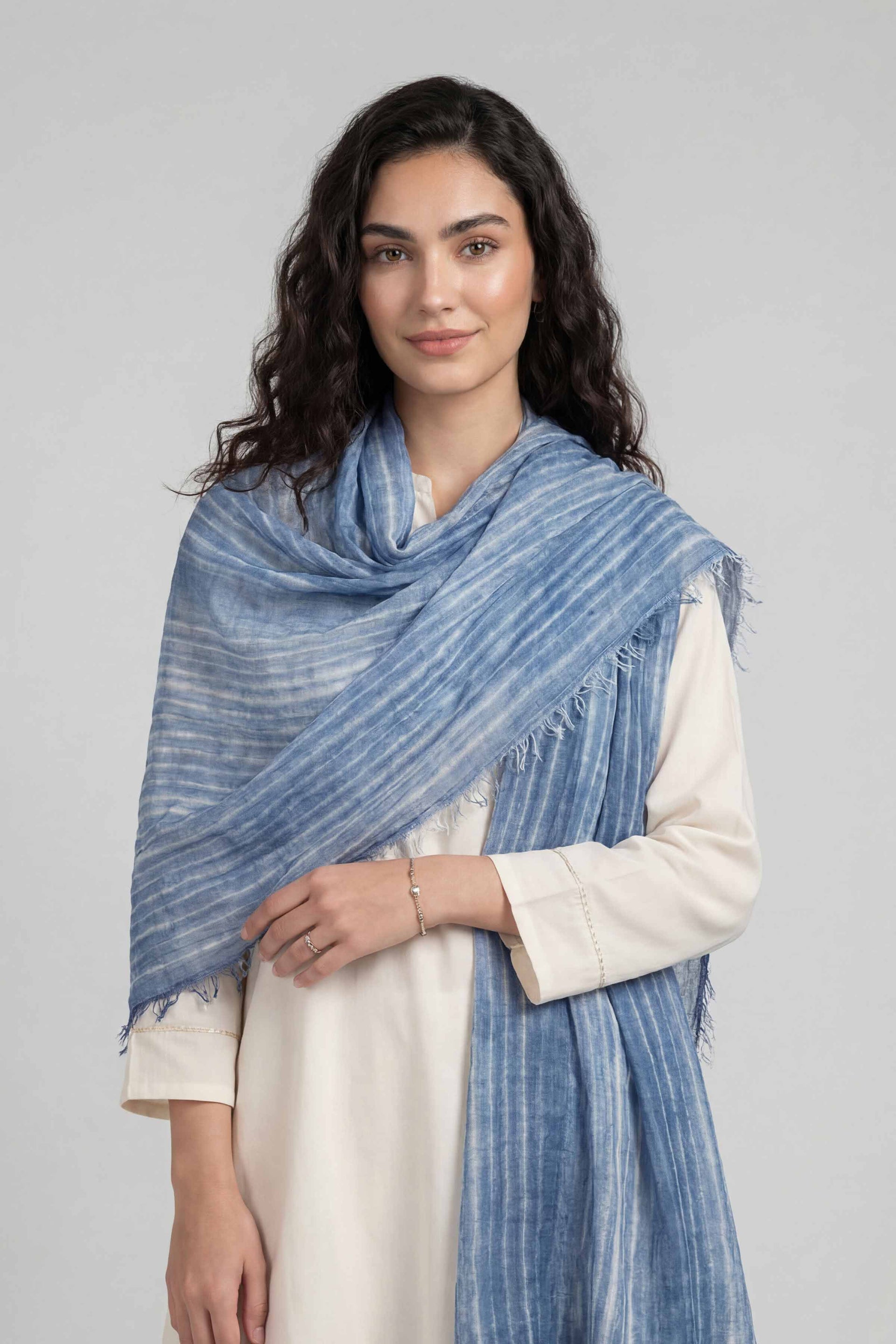 Nishat Linen Blue Women Scarf-447802108, view 1