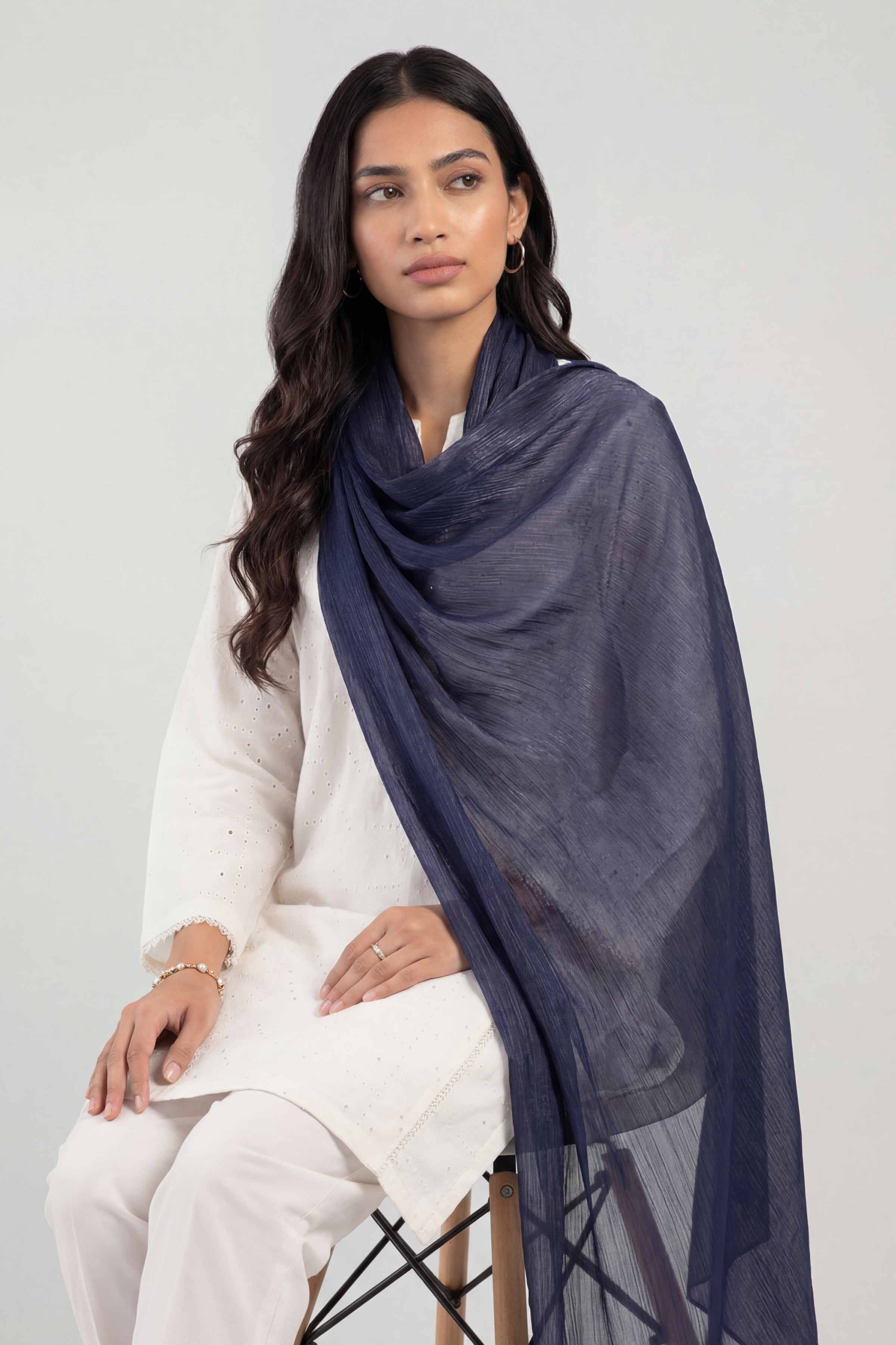 Dark Navy Women Scarf-447812121