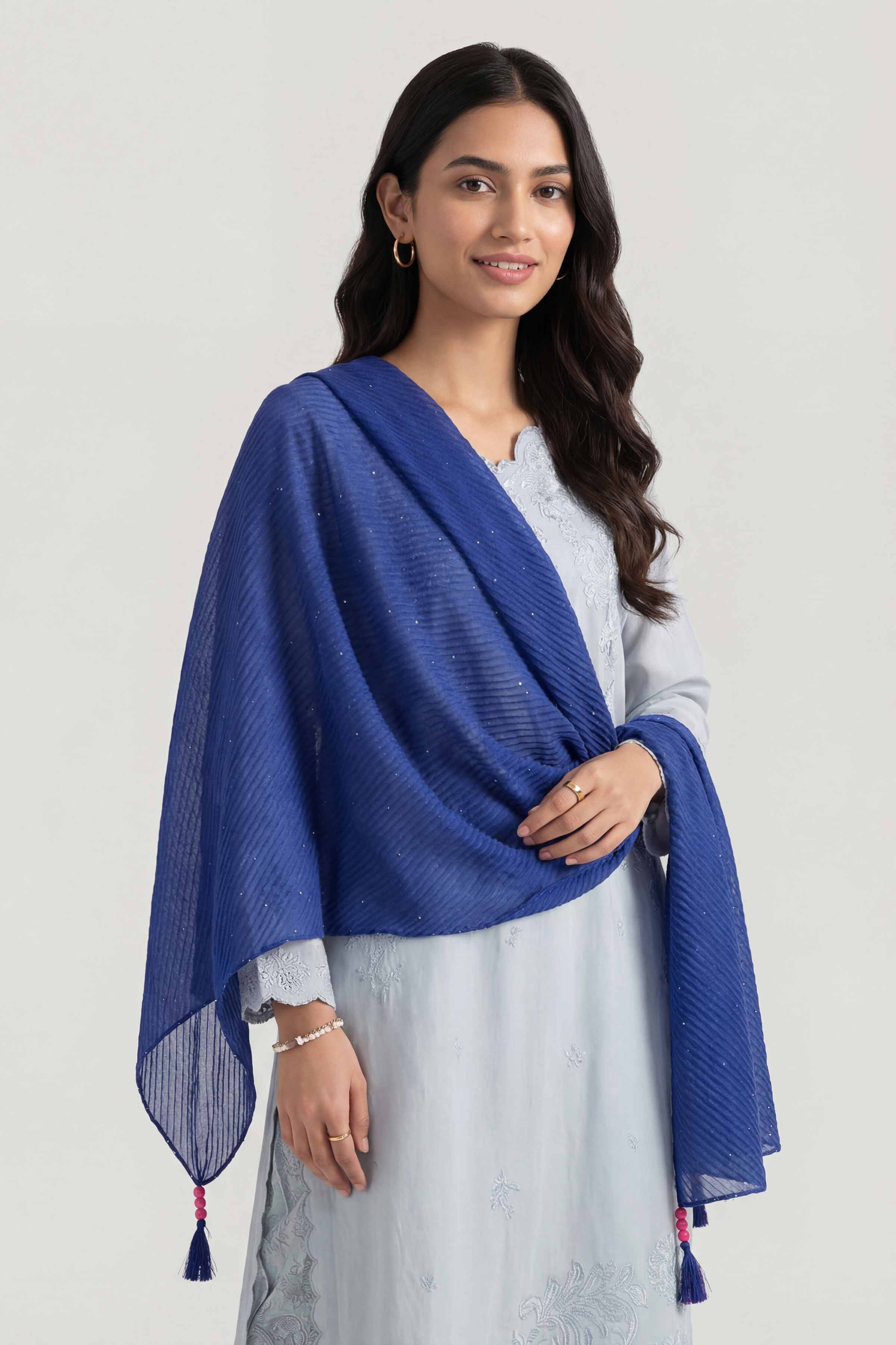 Blue Women Scarf-447842108