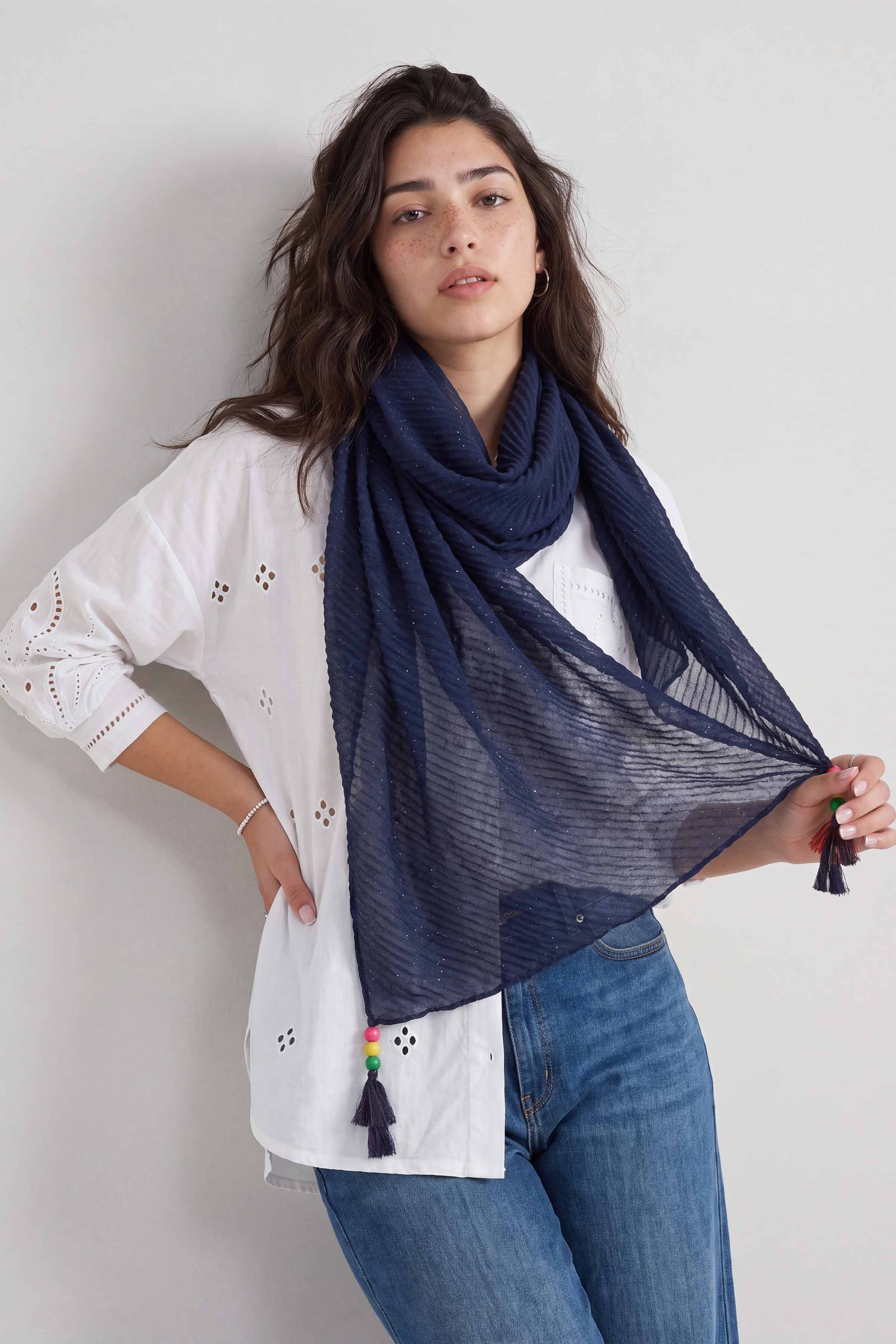 Navy Women Scarf-447842121