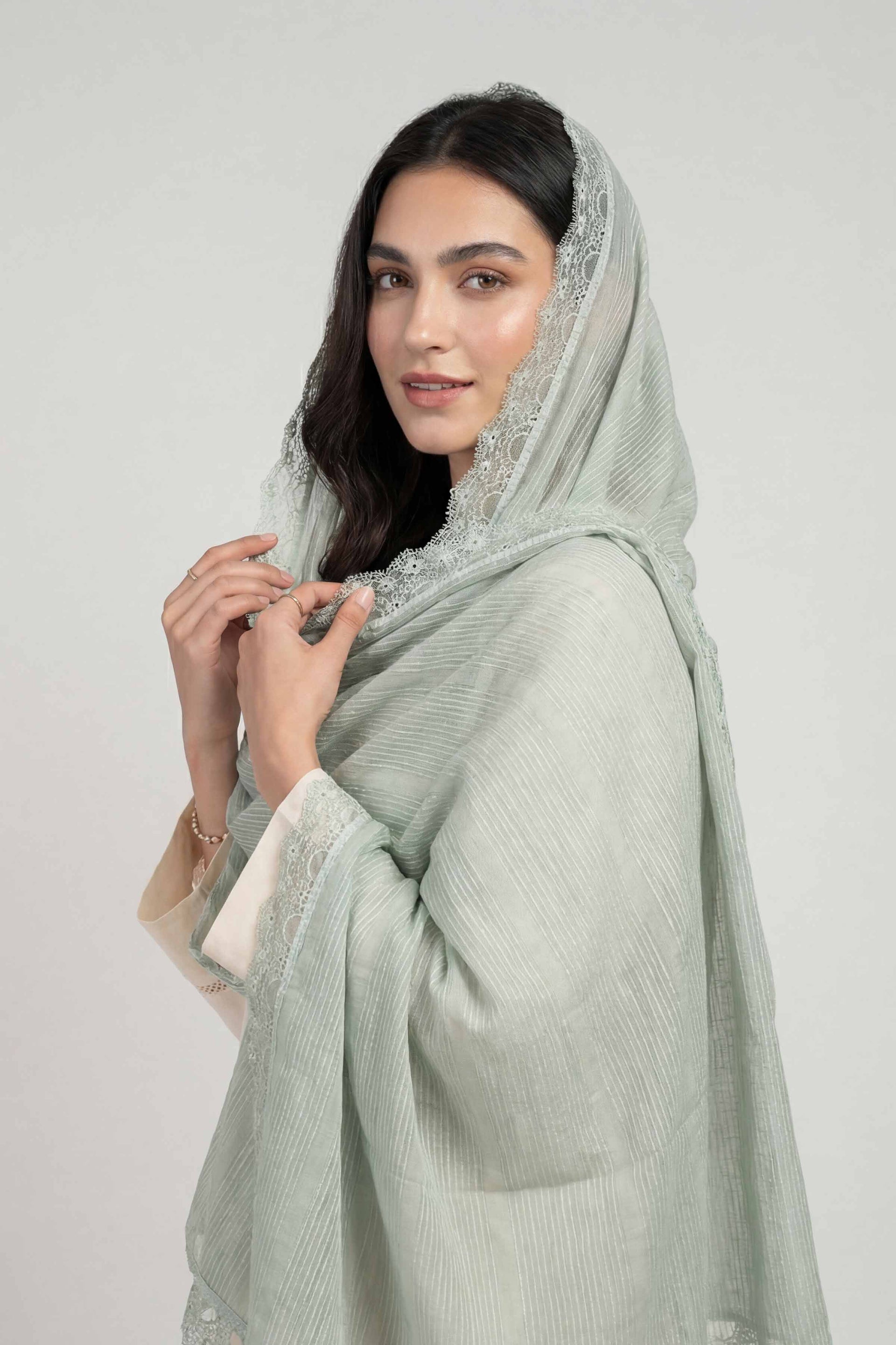 Nishat Linen Light Green Women Scarf-447892104, view 1