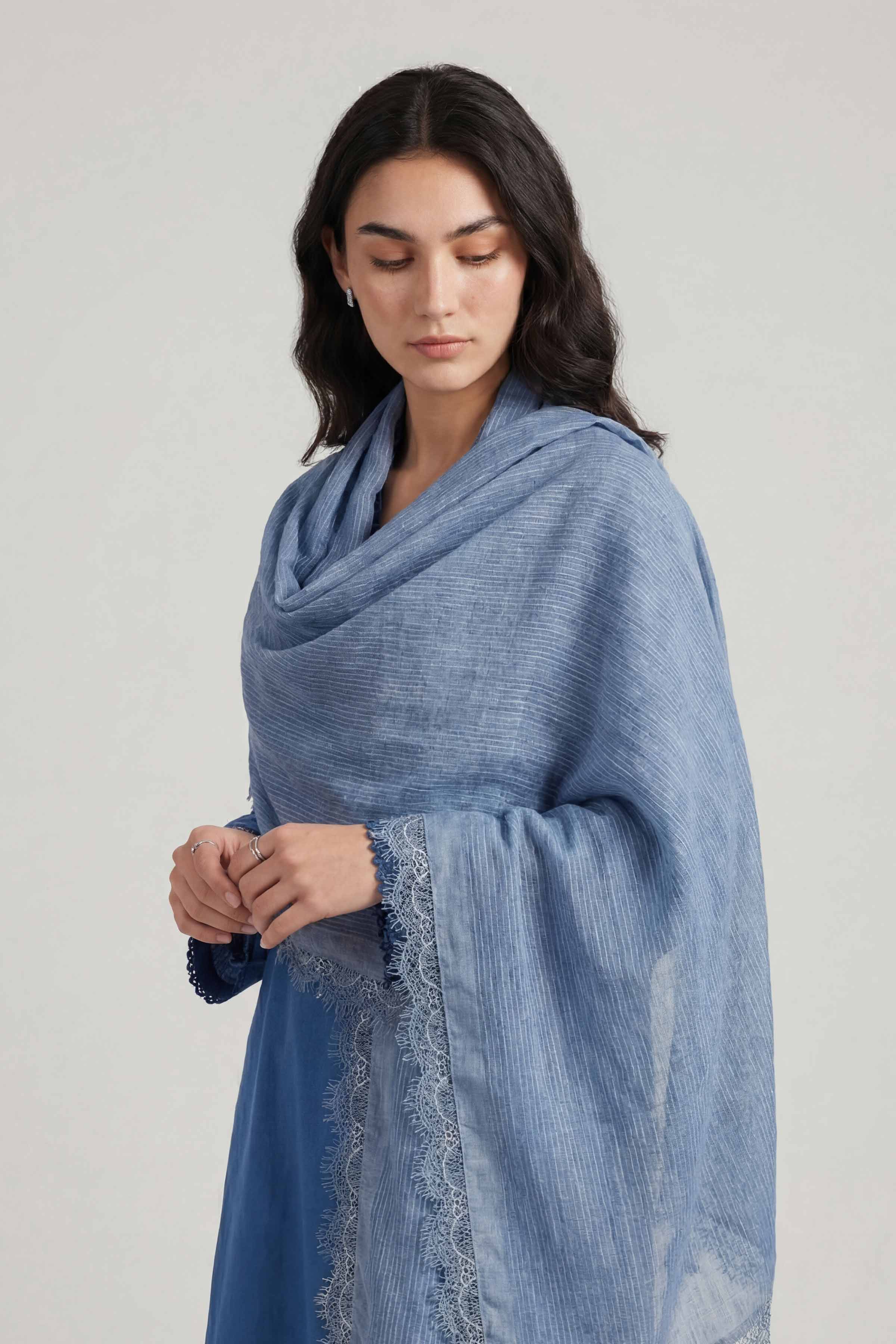 Blue Women Scarf-447892108