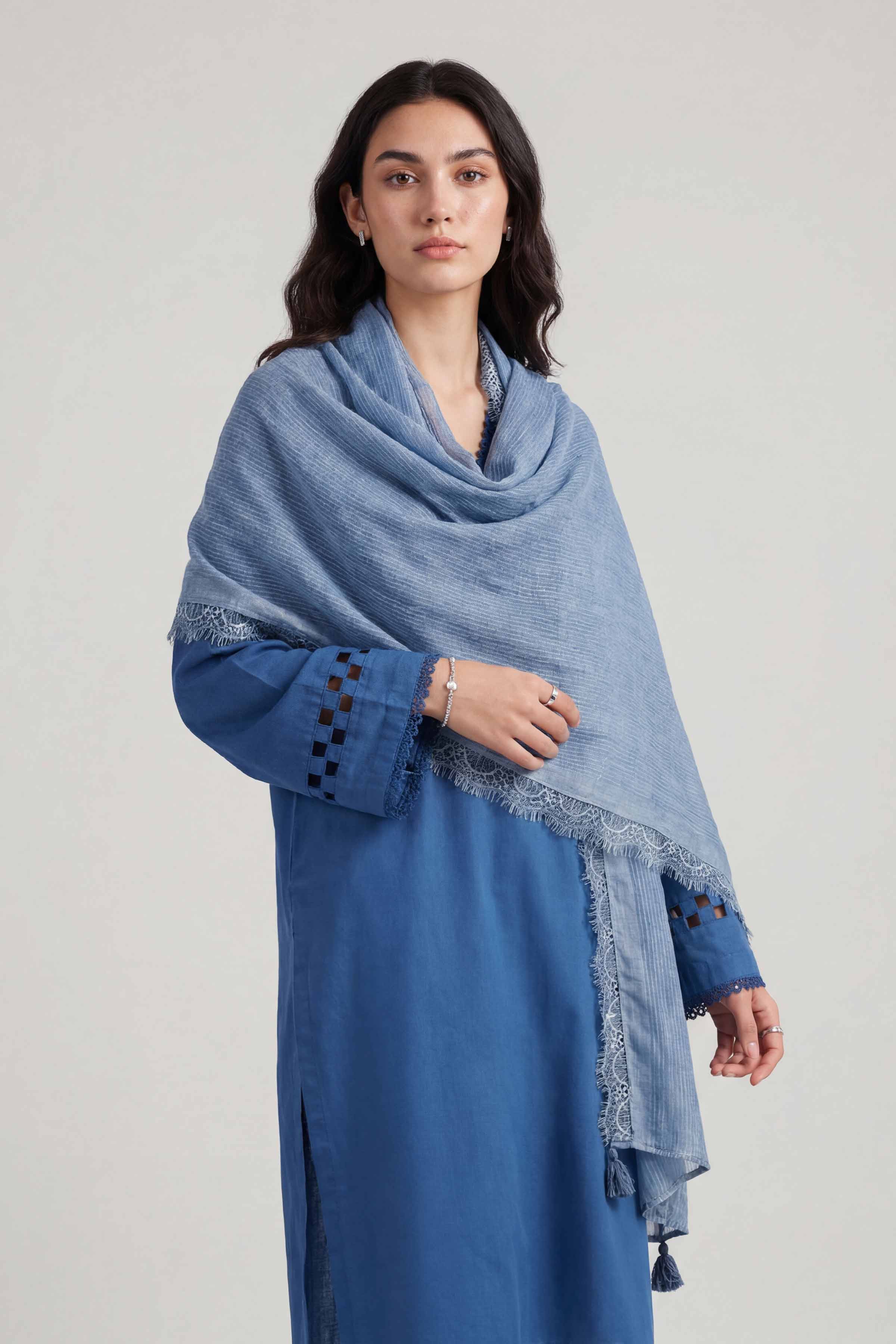 Blue Women Scarf-447892108