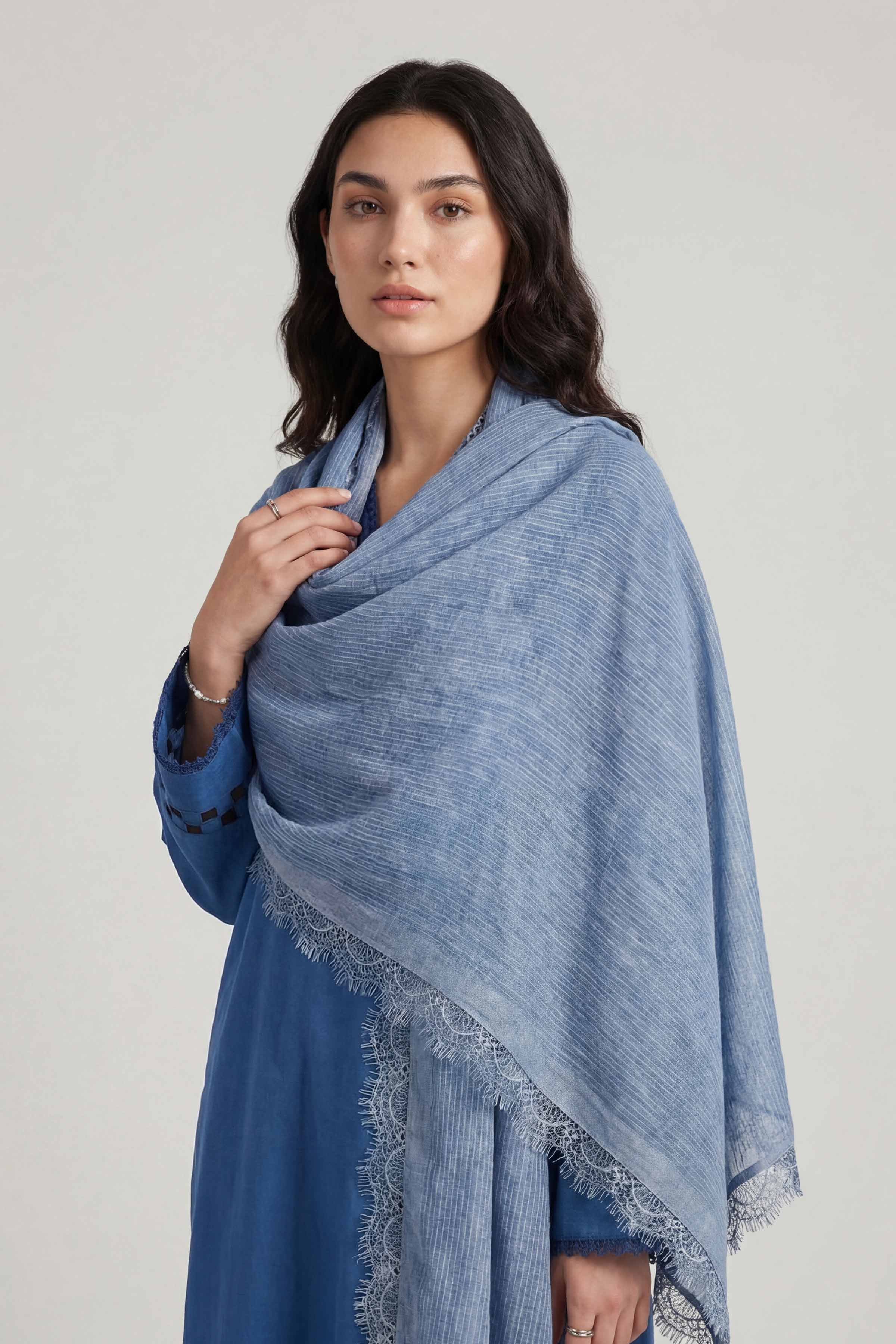 Blue Women Scarf-447892108