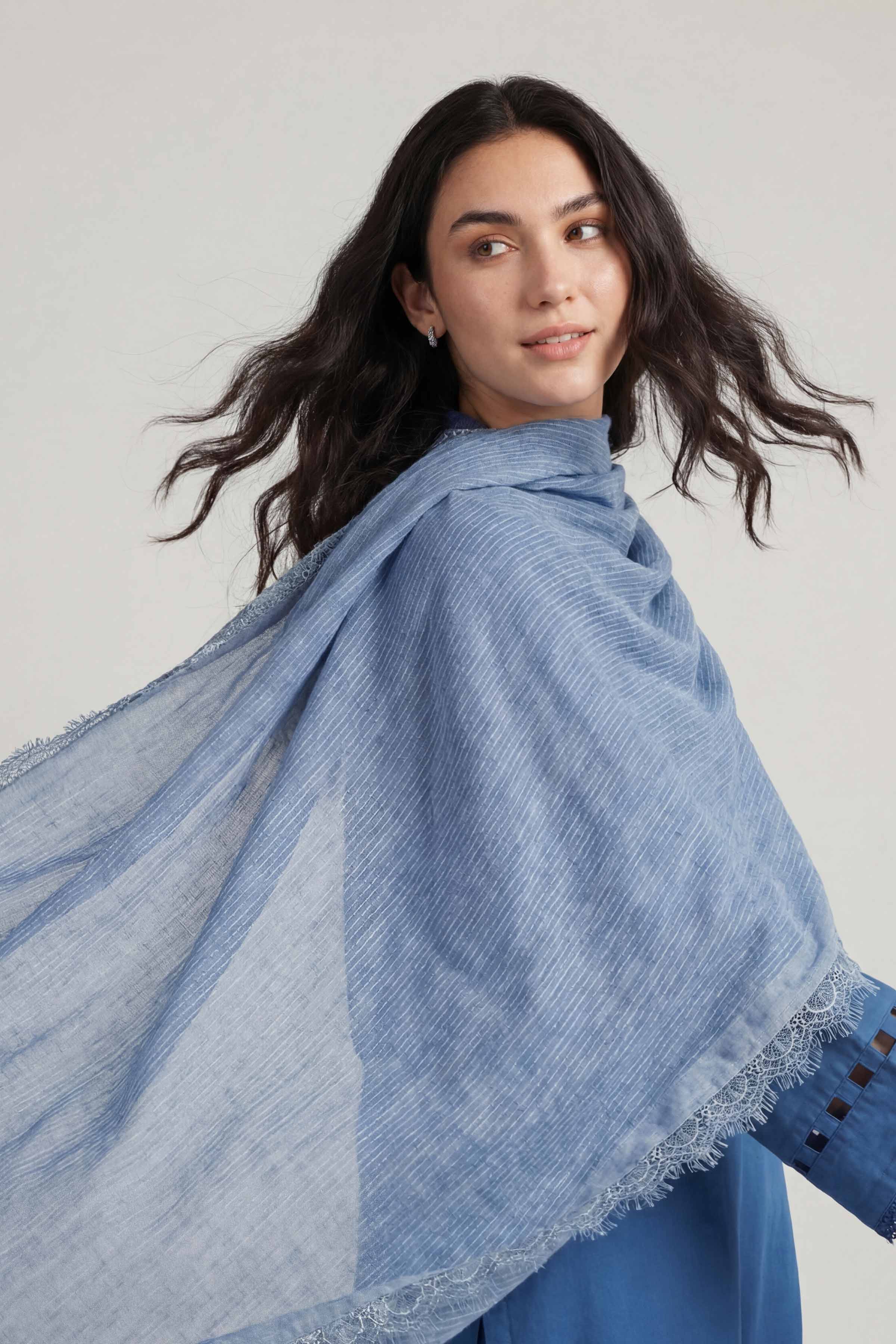 Blue Women Scarf-447892108