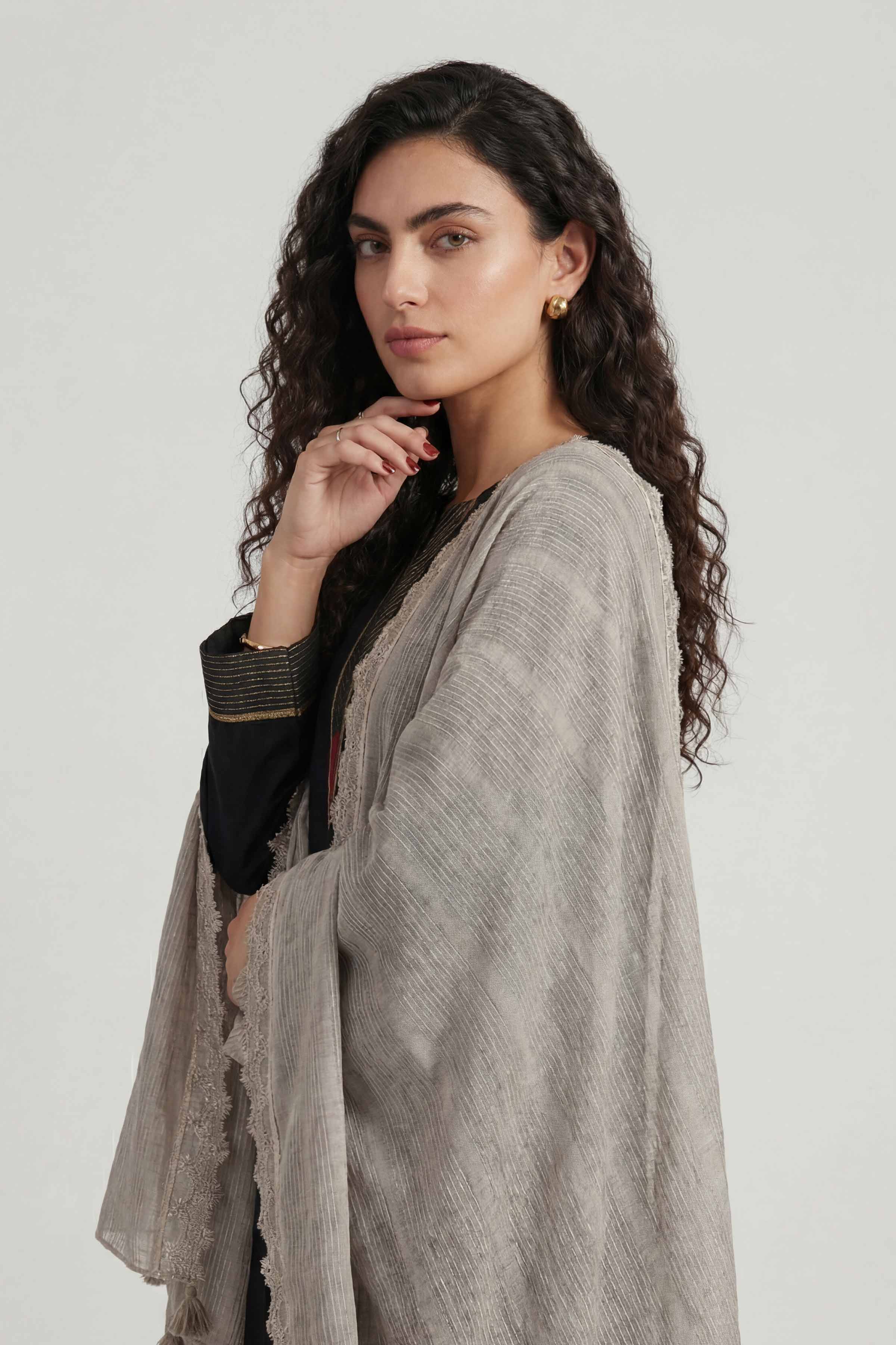 Grey Women Scarf-447892111