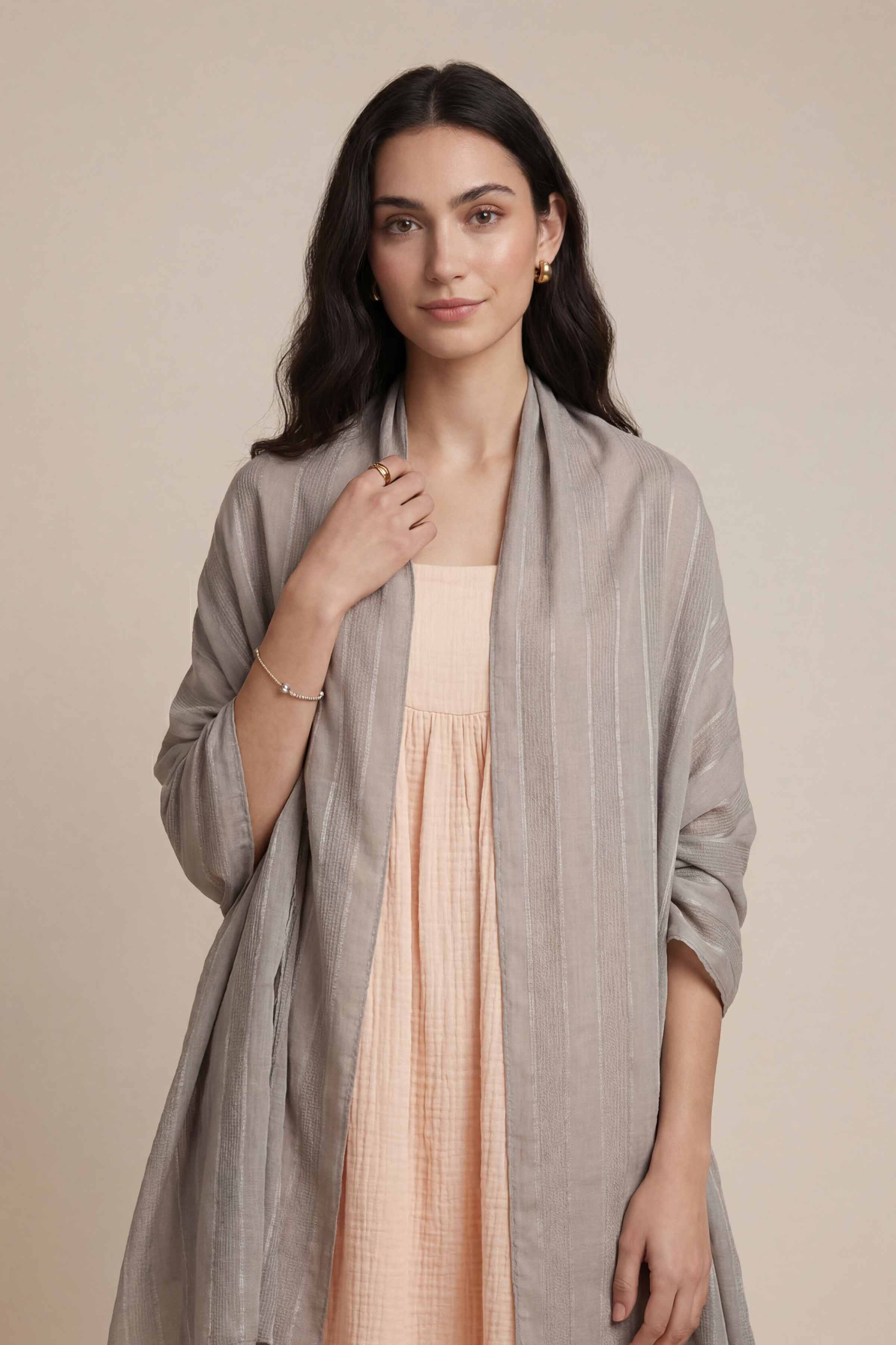 Grey Women Scarf-447902111