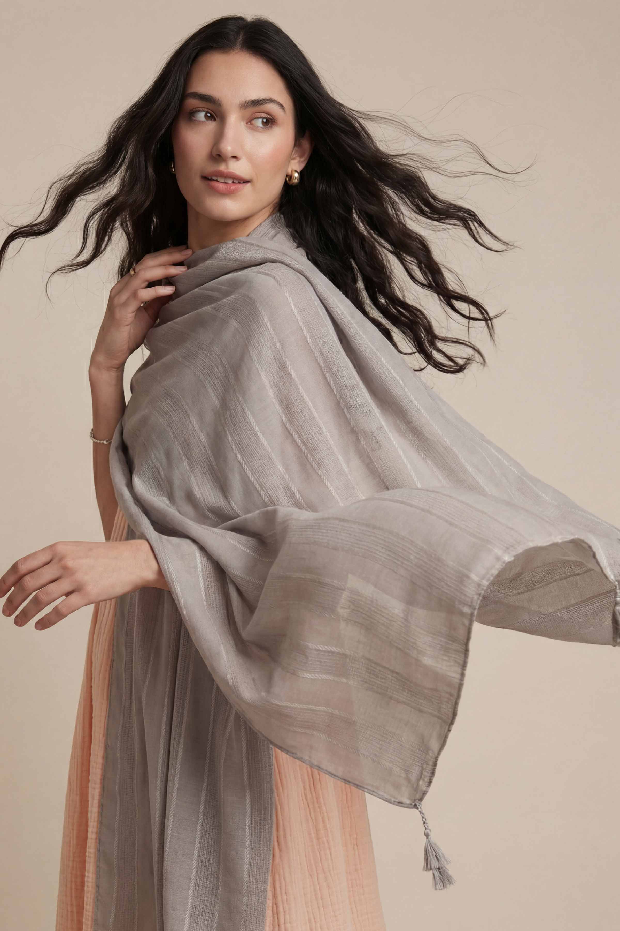 Grey Women Scarf-447902111