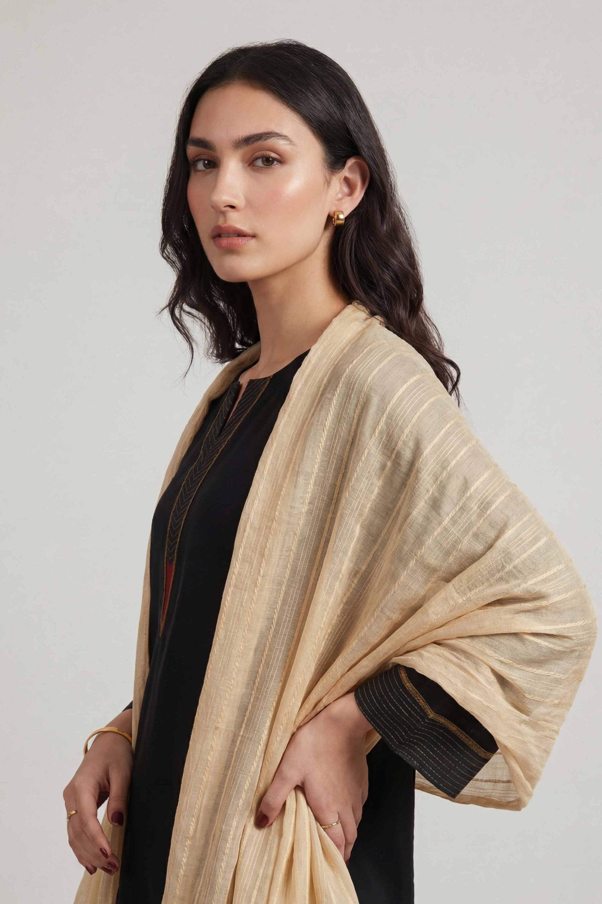 Nishat Linen Camel Women Scarf-447902129, view 1