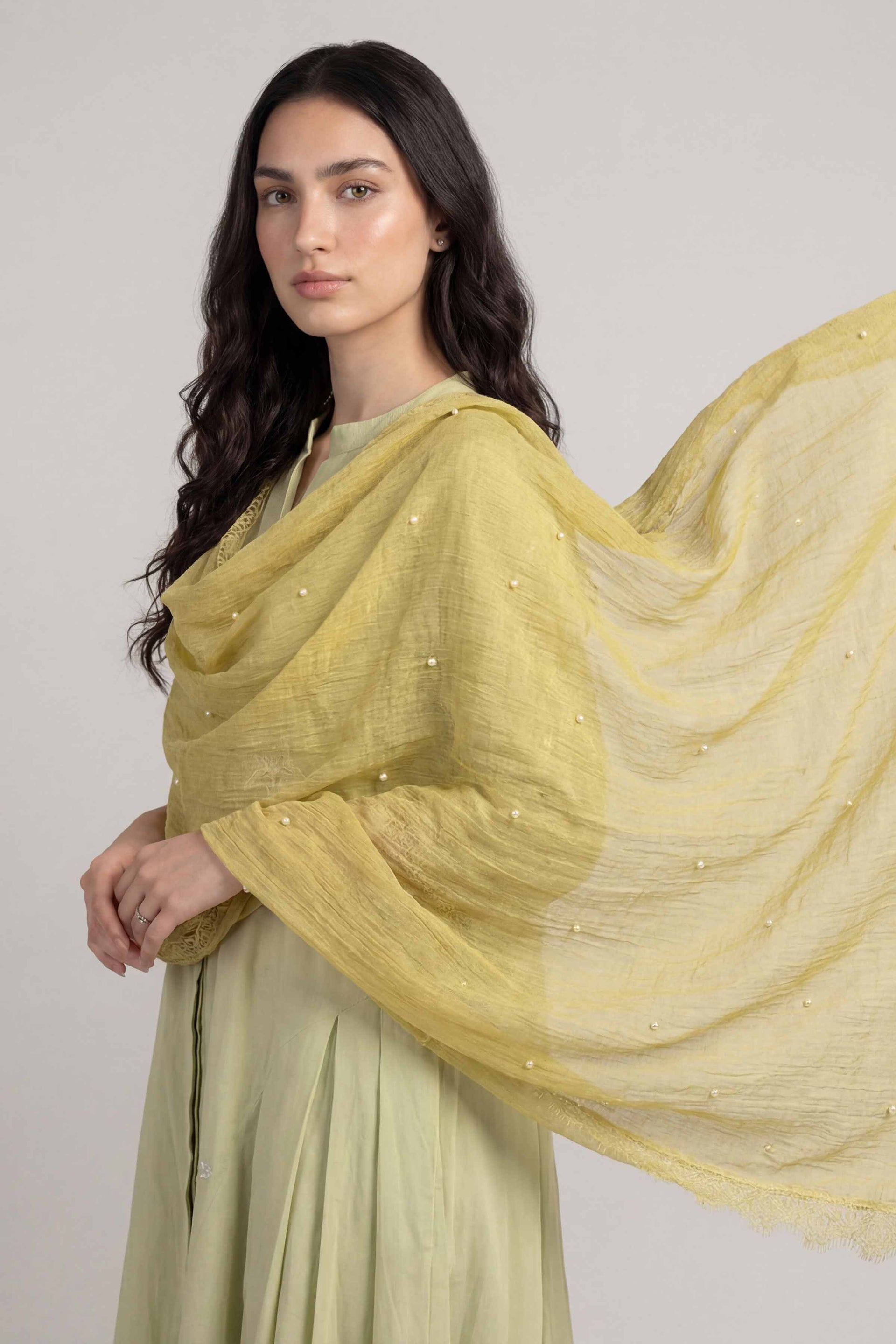 Nishat Linen Yellow Women Scarf-447912102, view 1