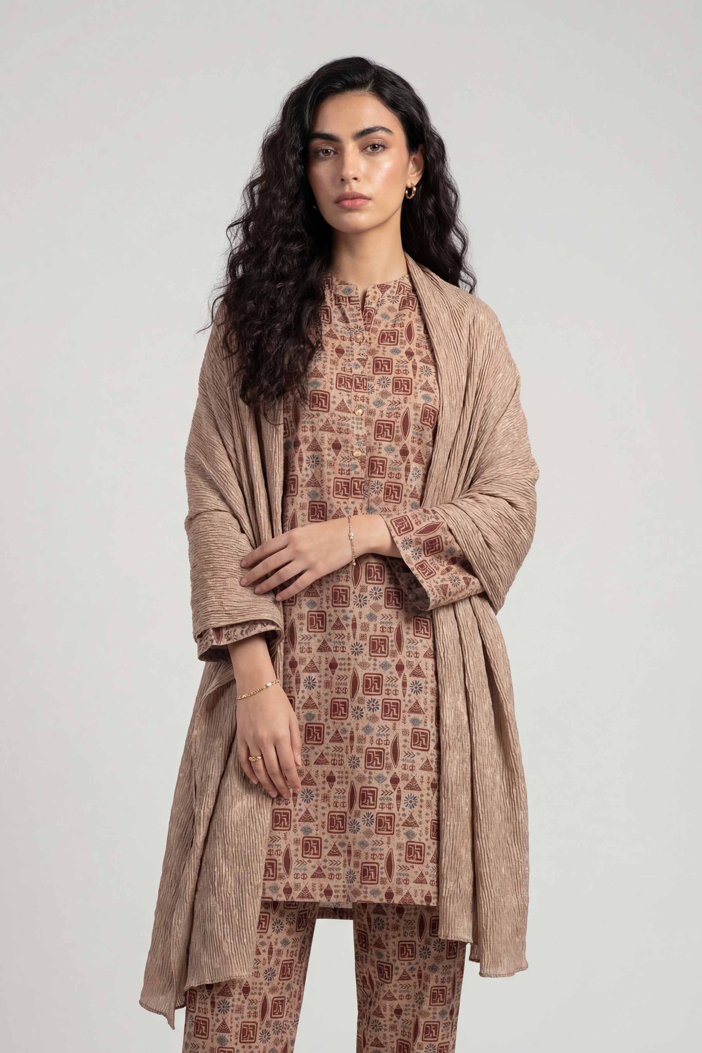 Khaki Women Scarf-447922130