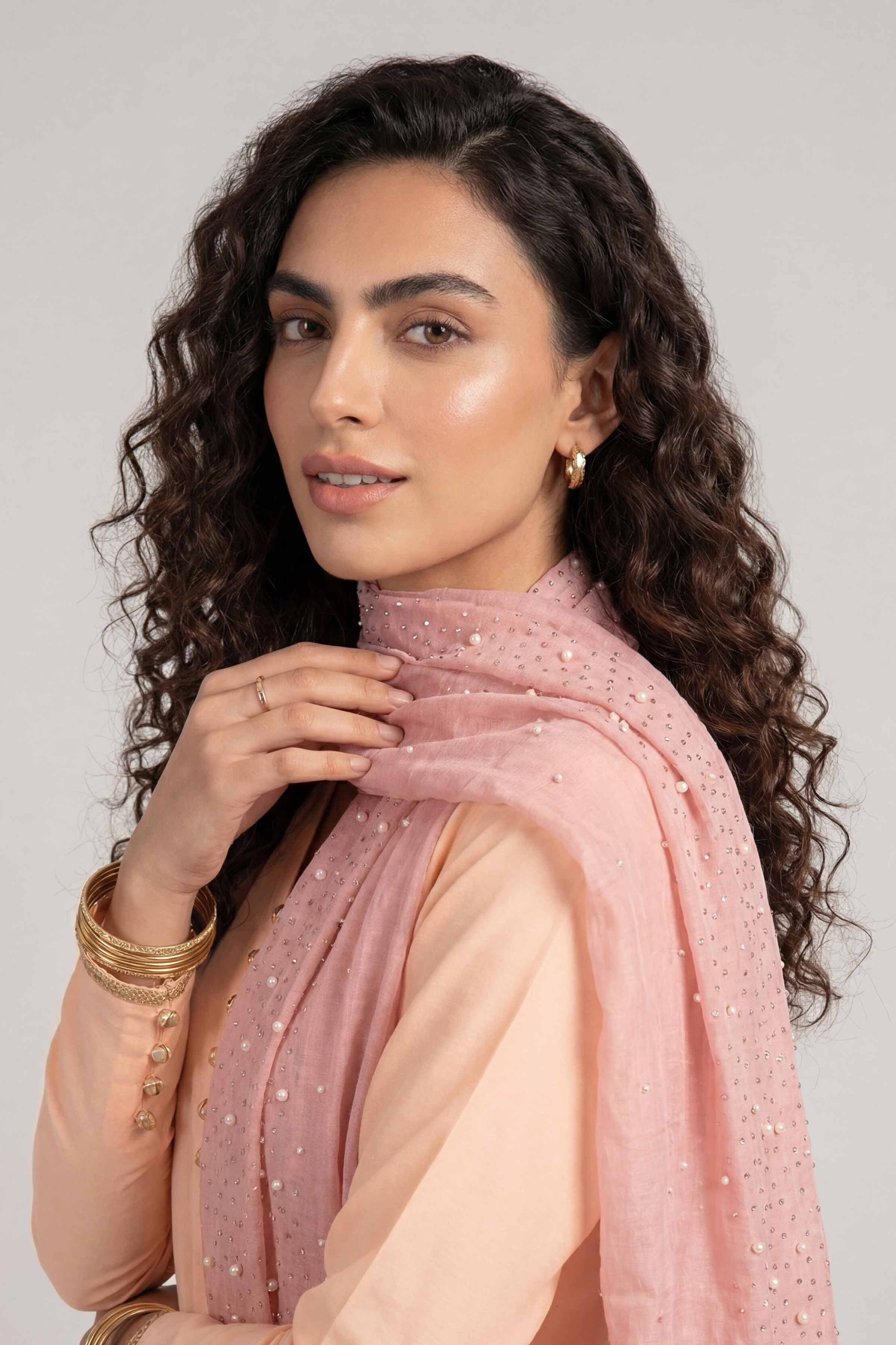 Pink Women Scarf-447932105