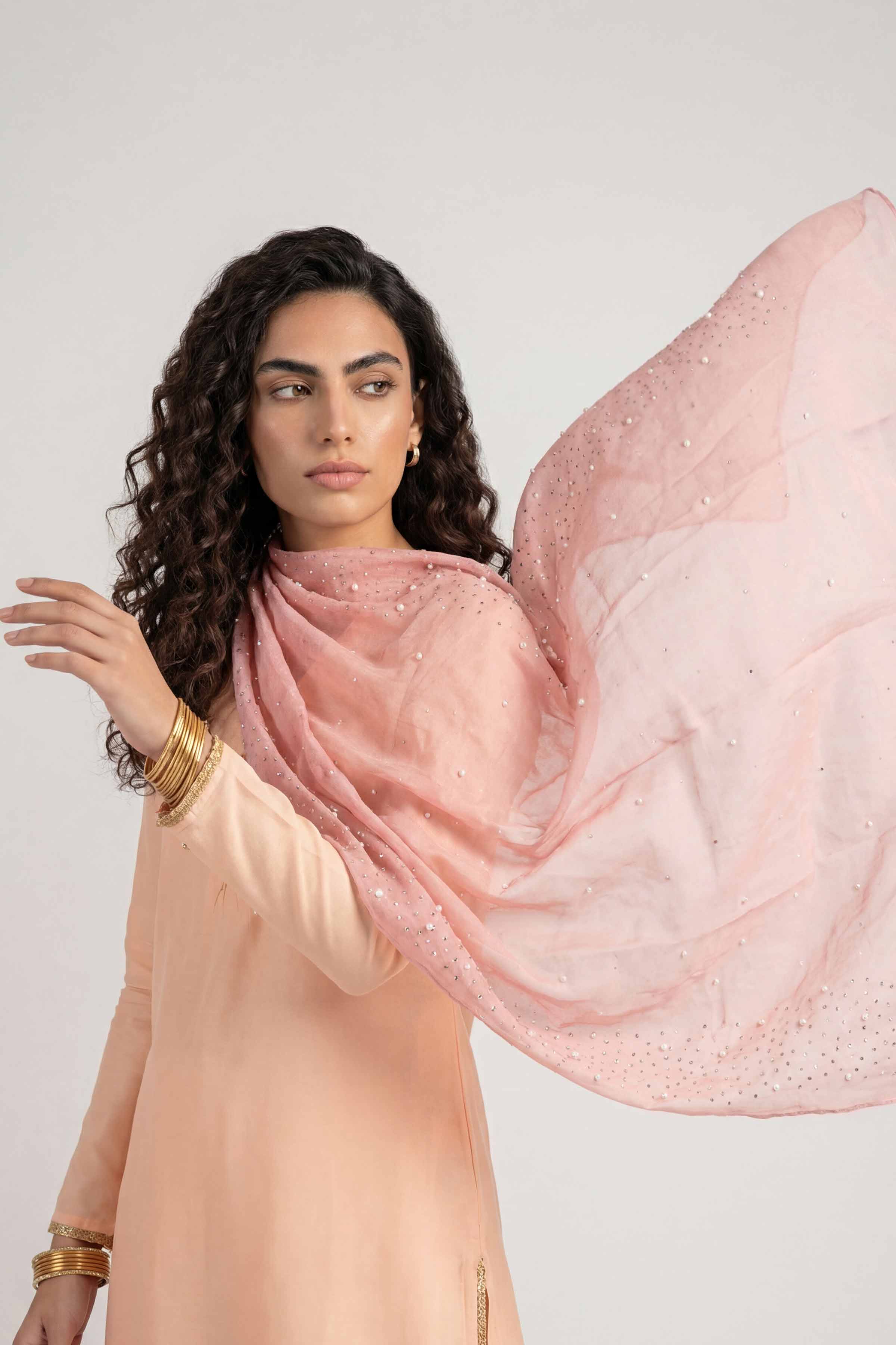 Pink Women Scarf-447932105