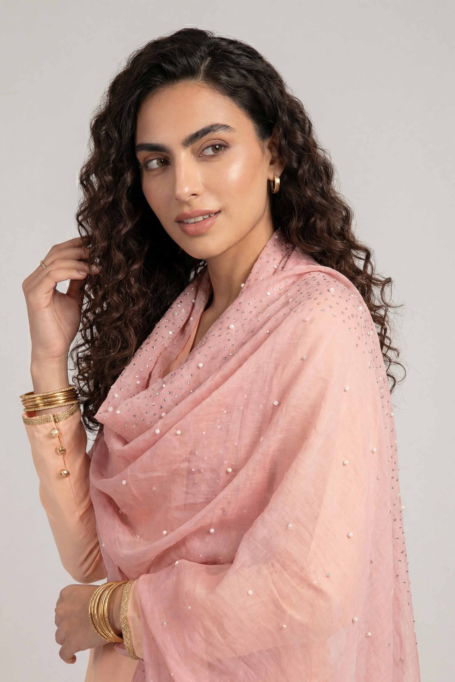 Nishat Linen Pink Women Scarf-447932105, view 1