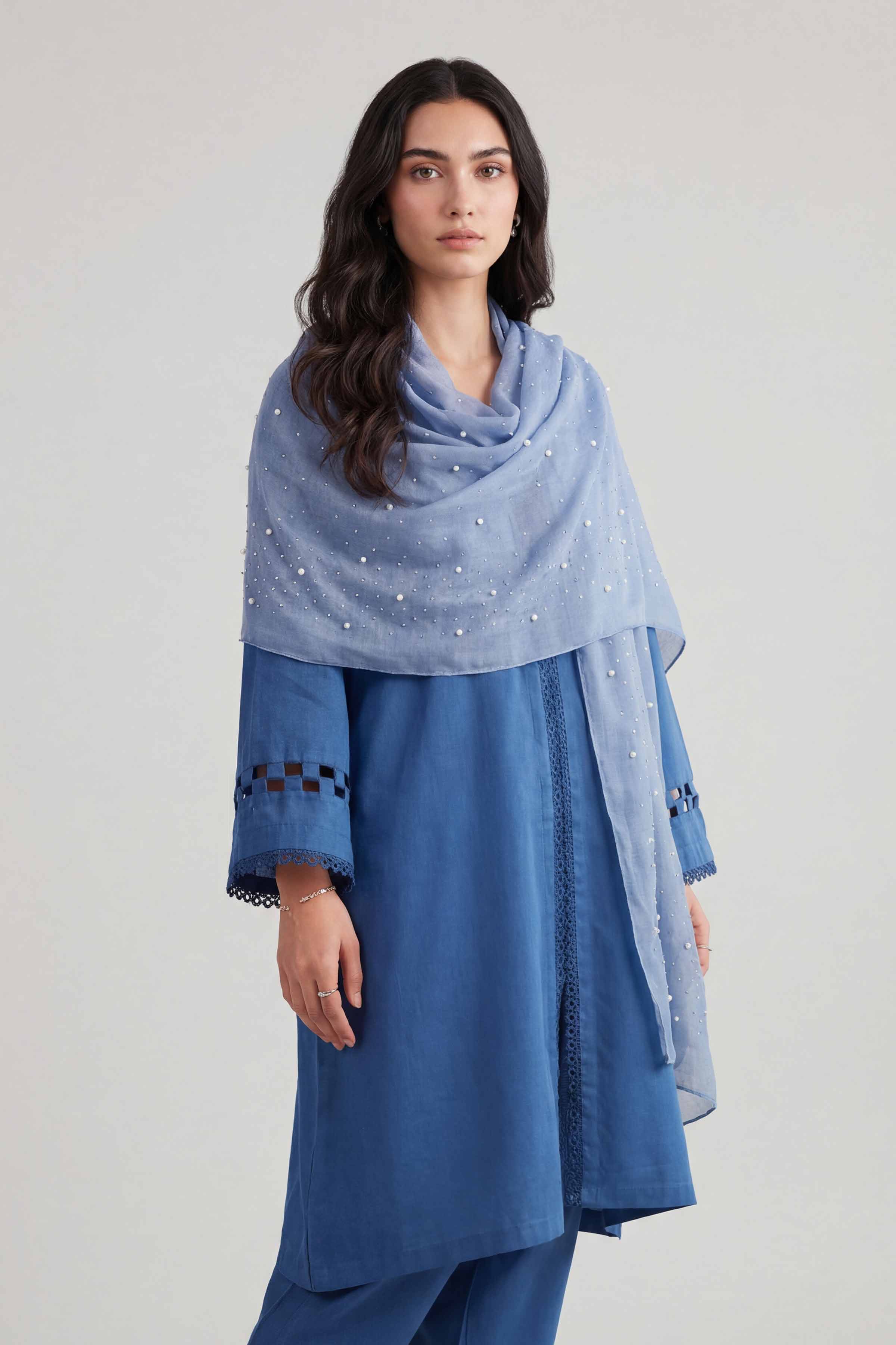 Blue Women Scarf-447932108