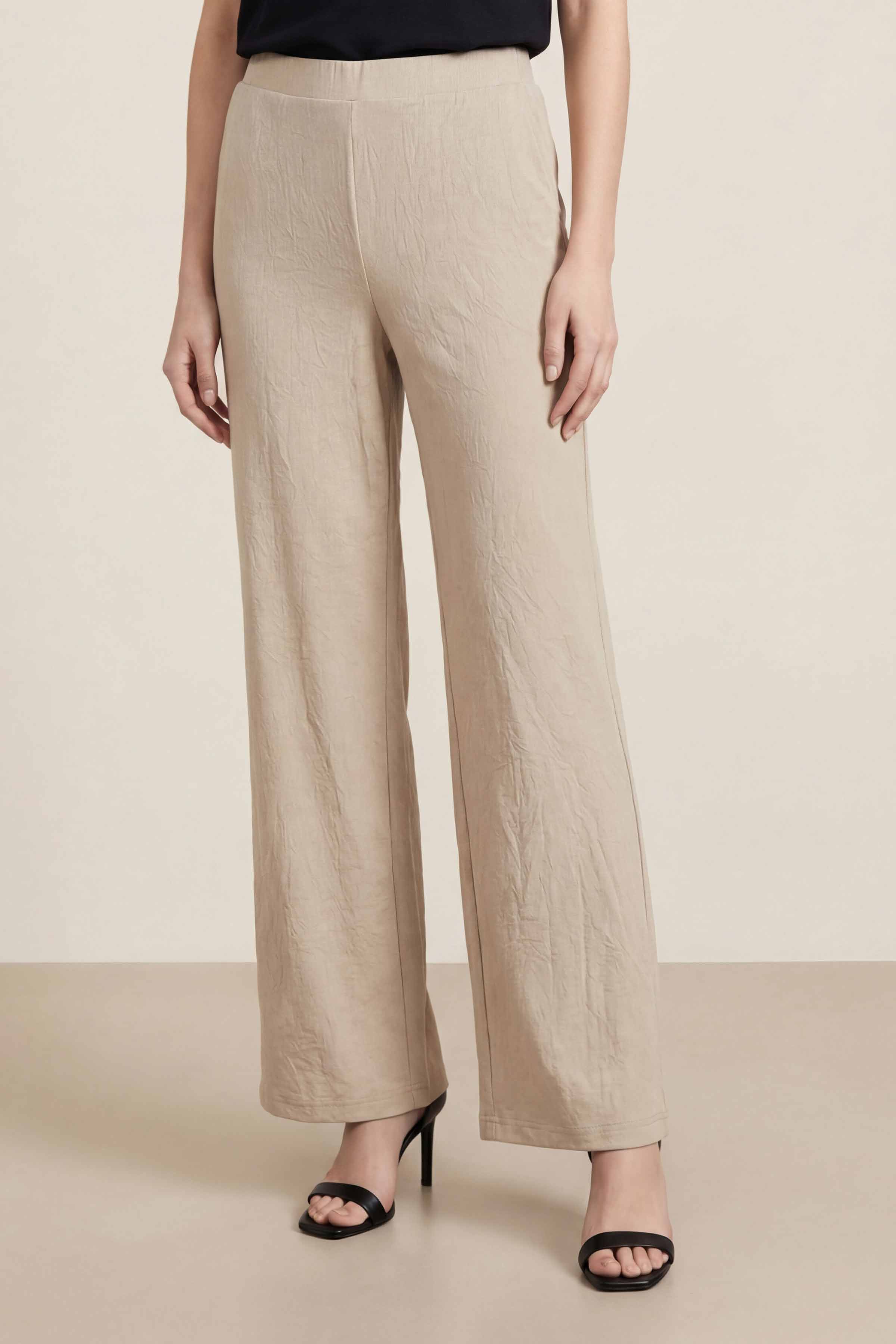 Light Beige Women Pants-447950116