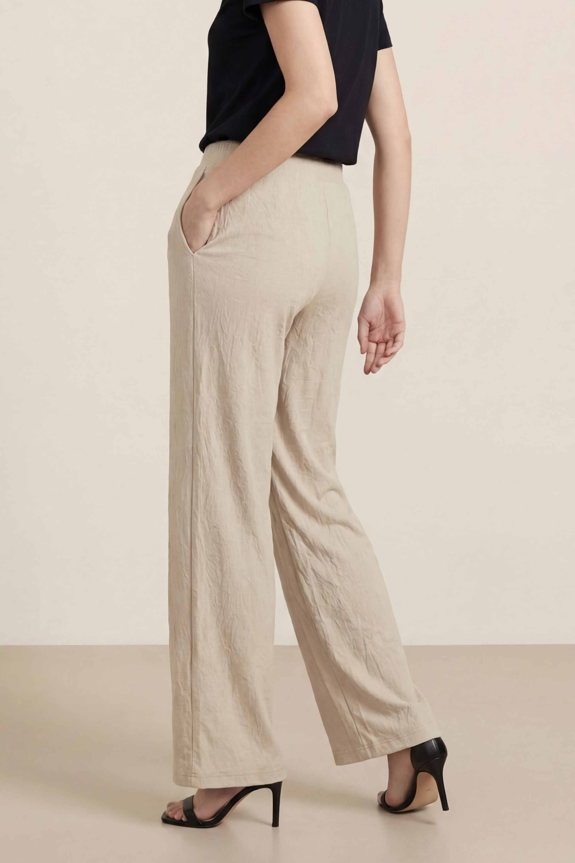 Light Beige Women Pants-447950116