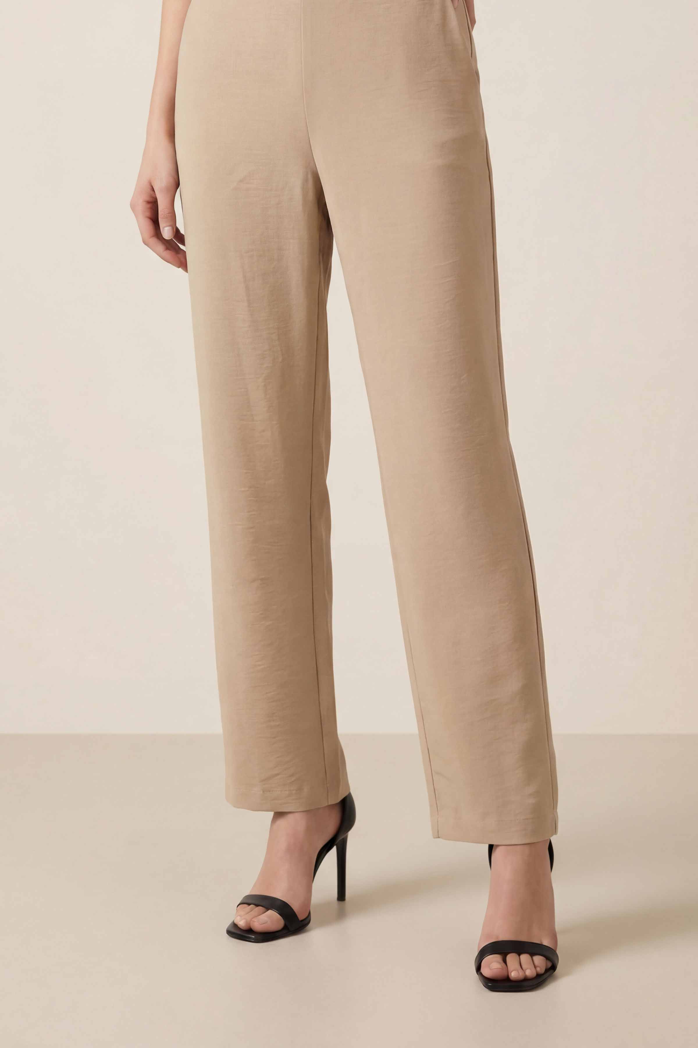 Beige Women Pants-447950118