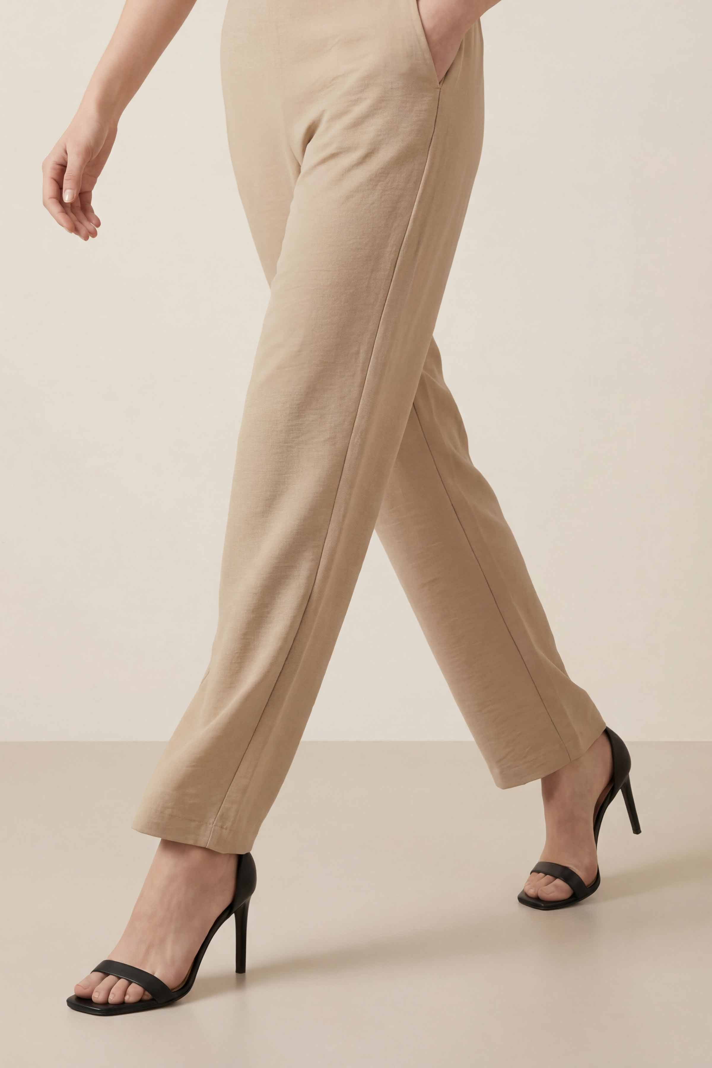 Beige Women Pants-447950118