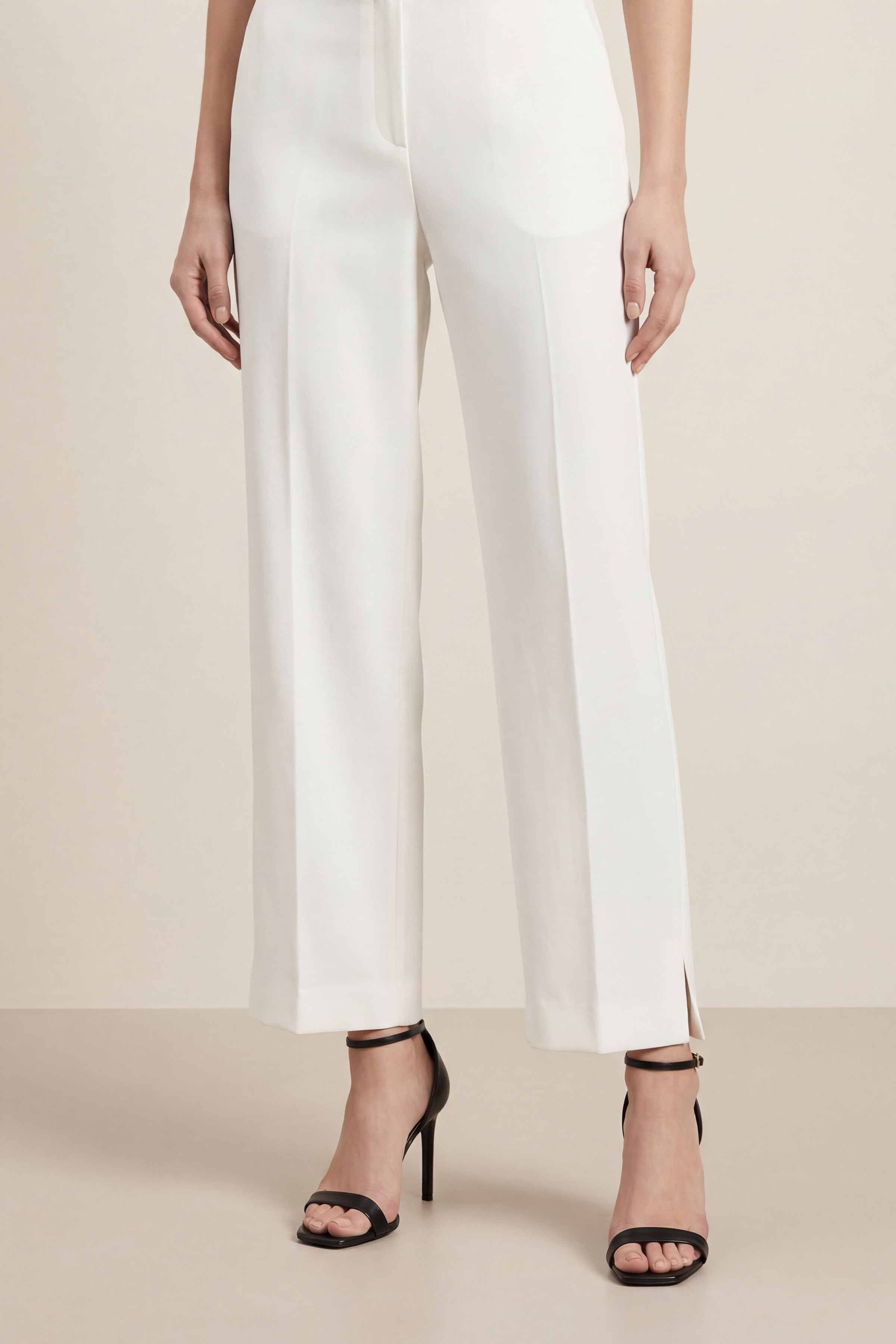 White Women Pants-447960112