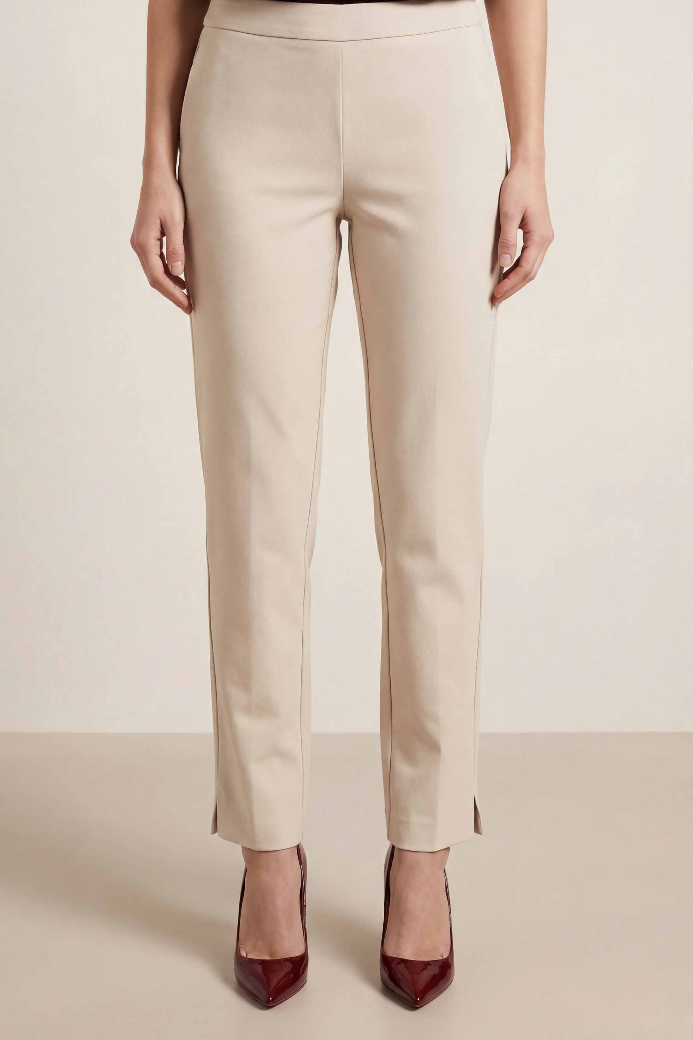 Beige Women Pants-447960118