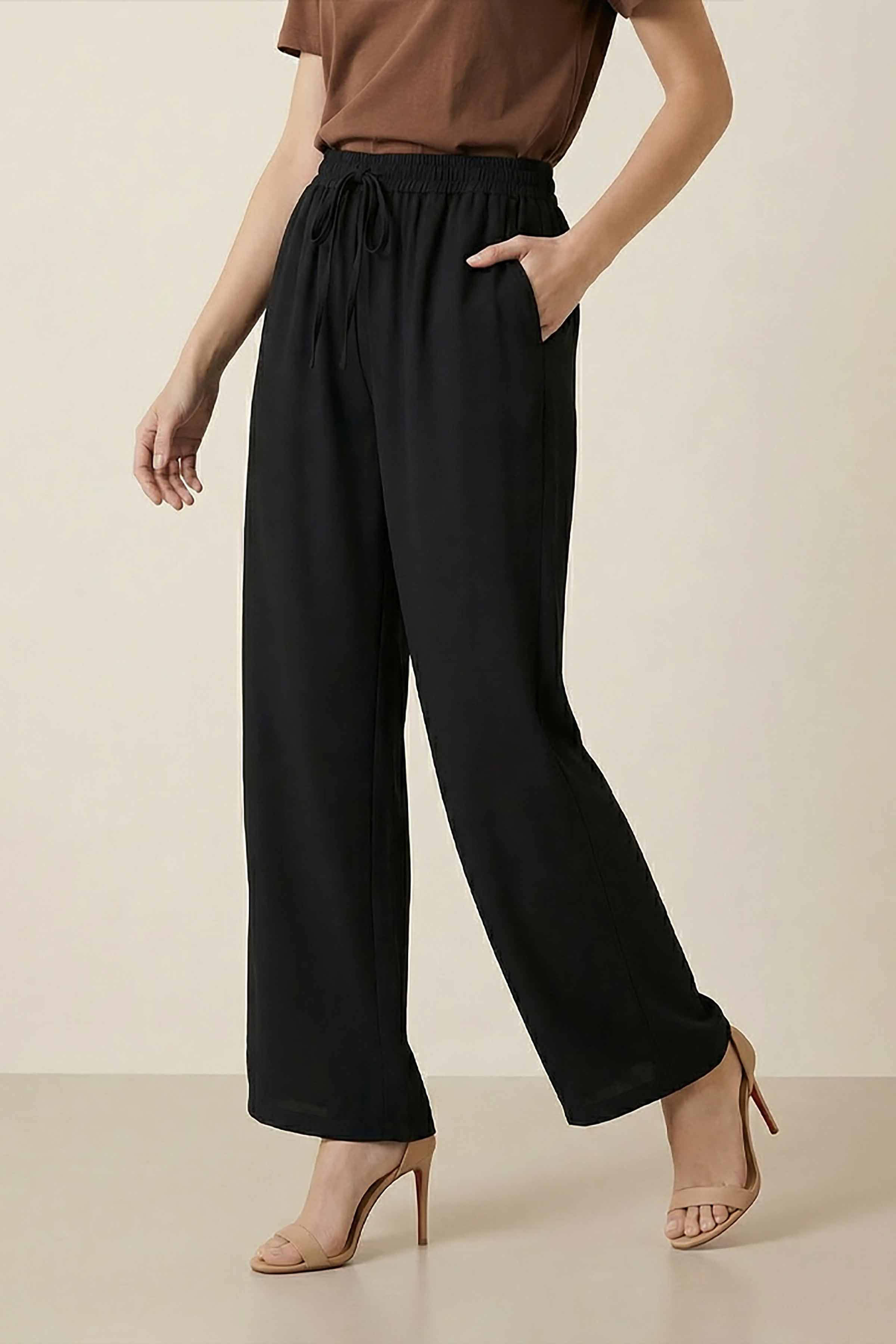 Black Women Pants-447980103