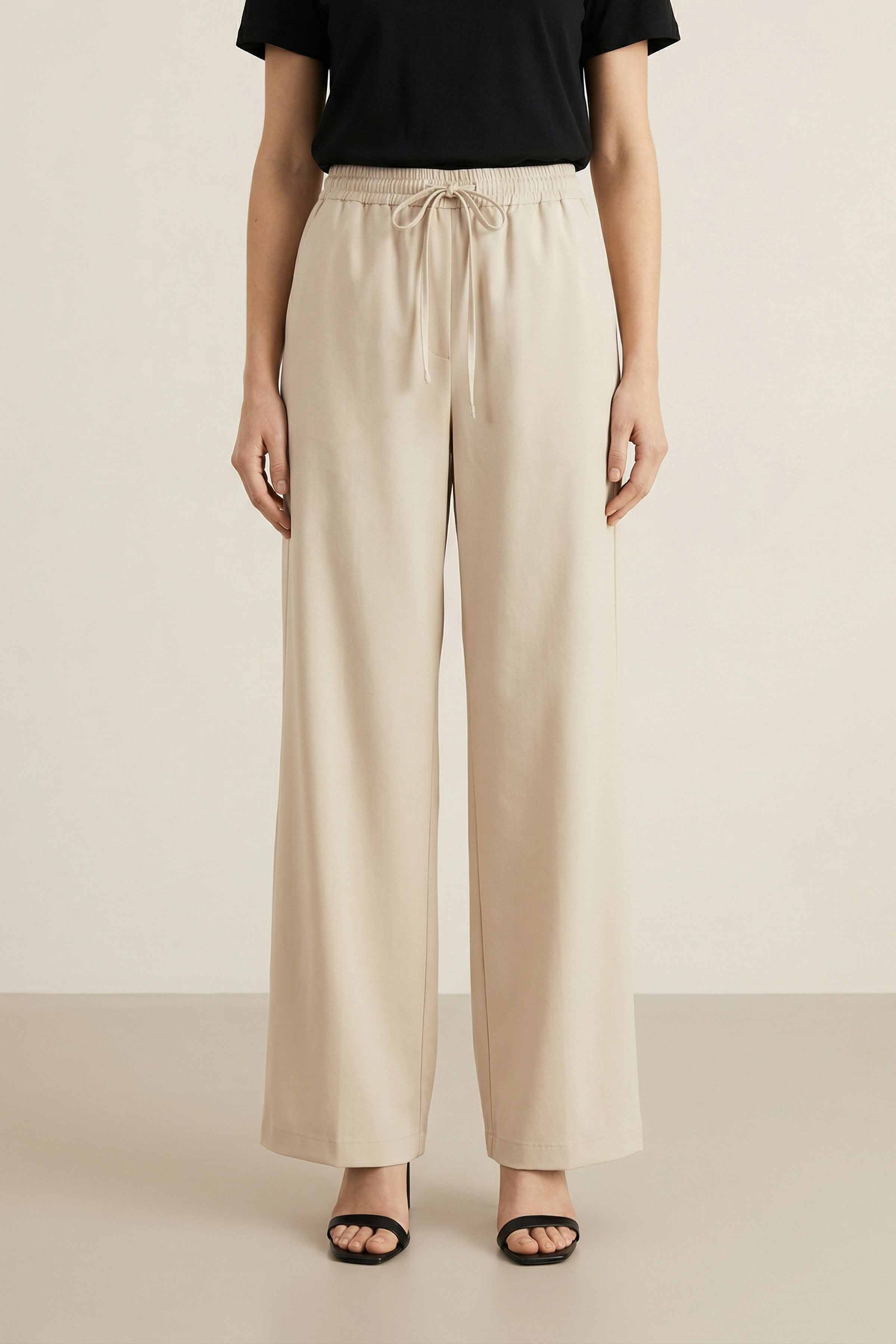 Beige Women Pants-447980118