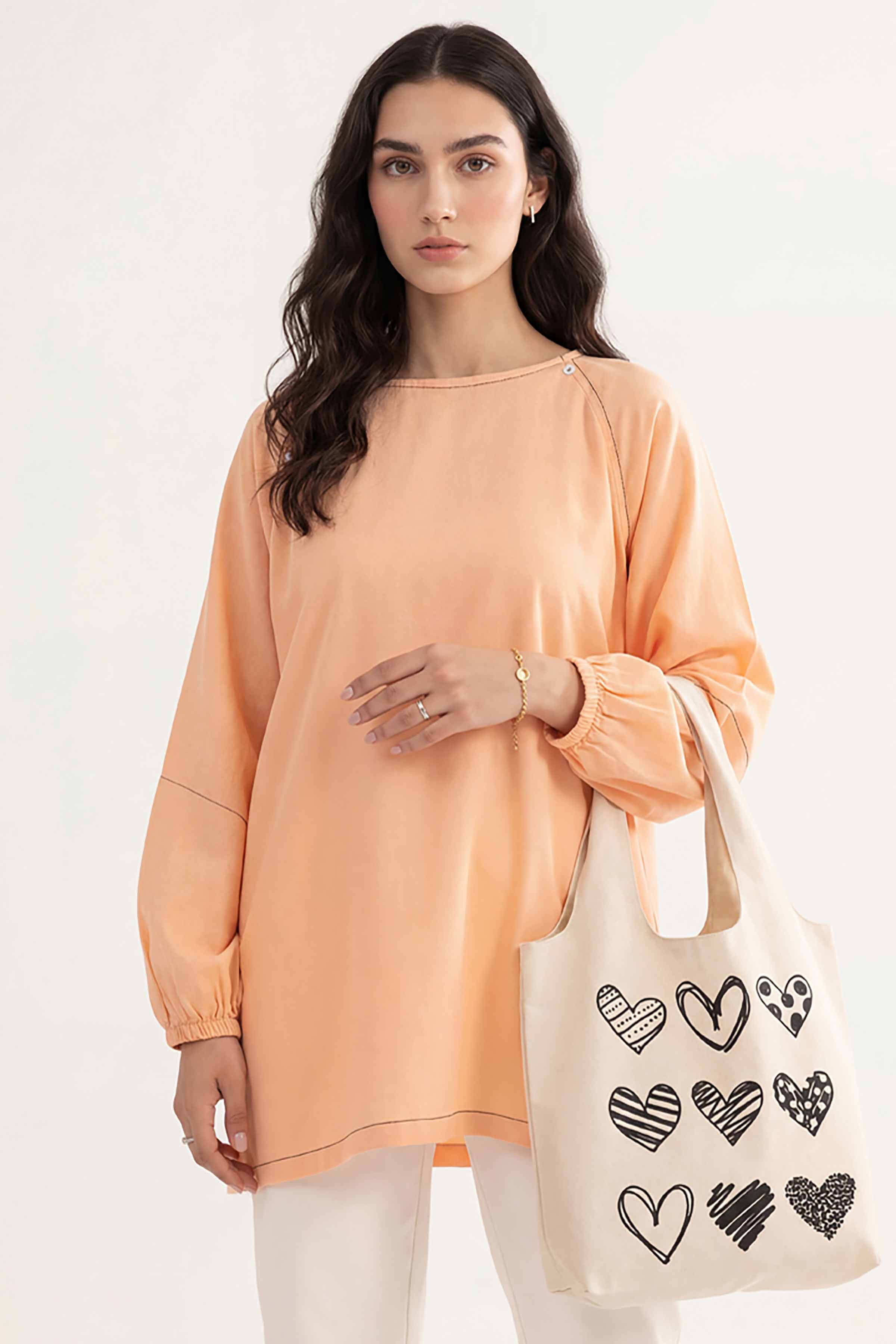 Off White Fabric Bag-448222107