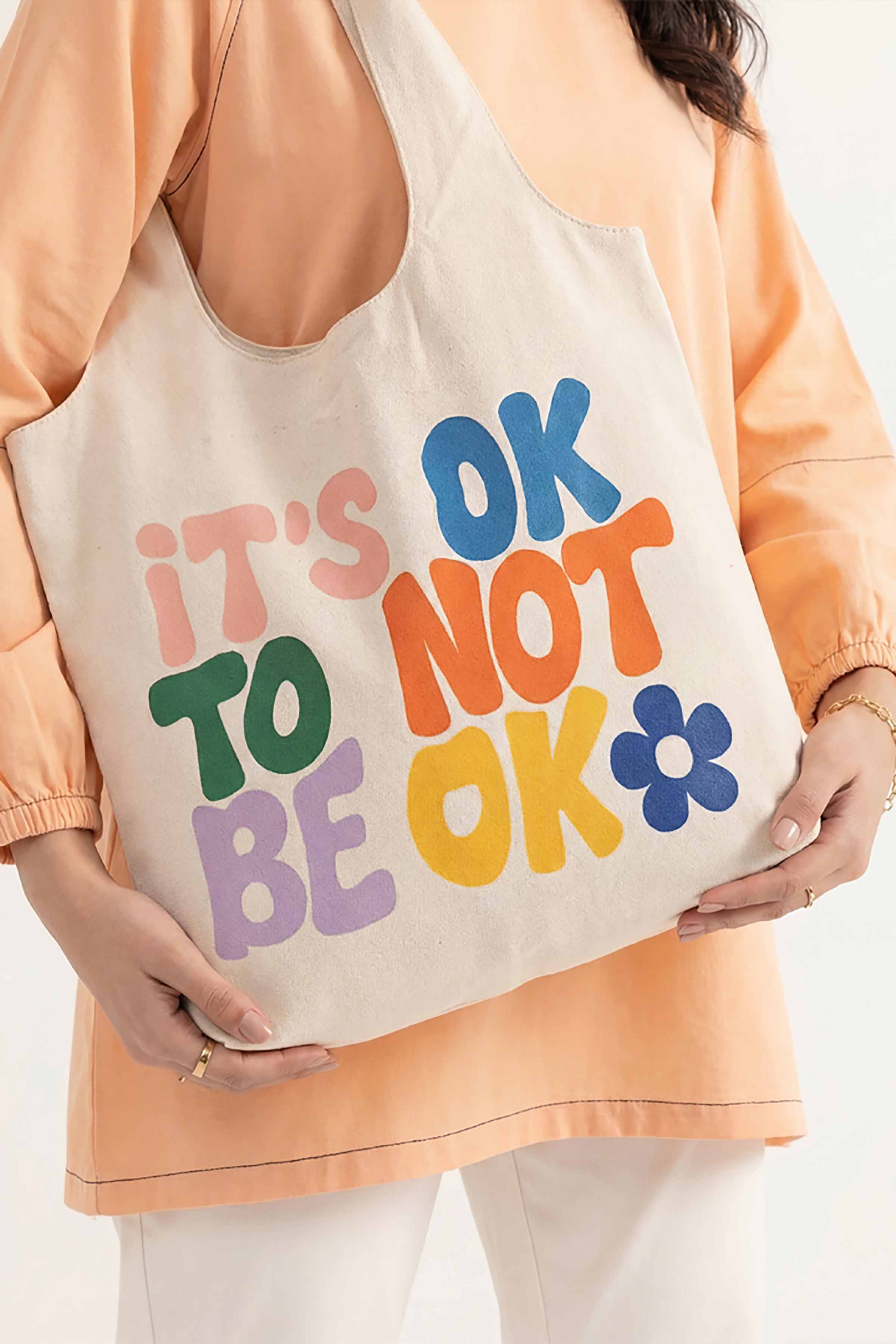 Off White Fabric Bag-448232107