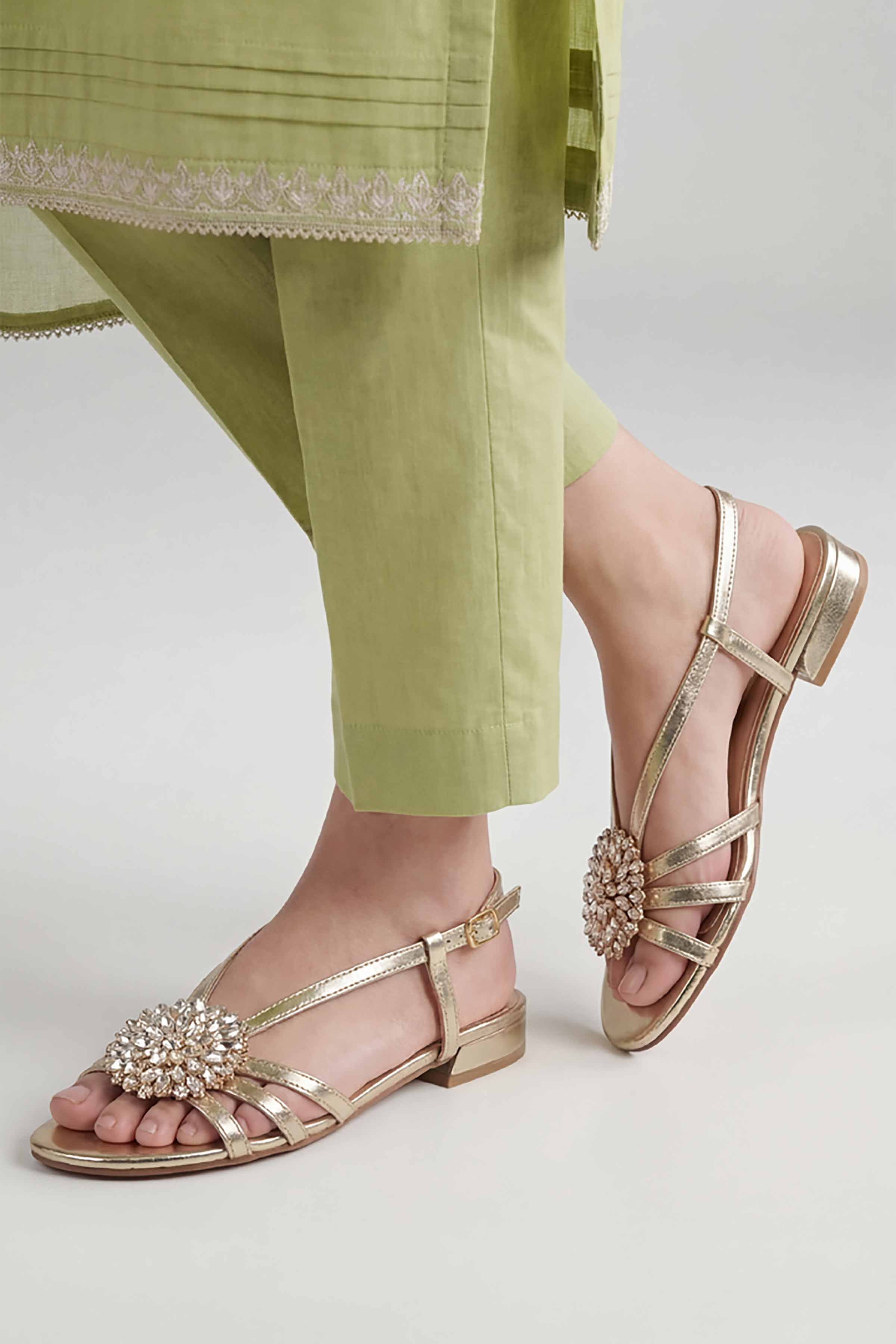 Gold Sandals-449312919