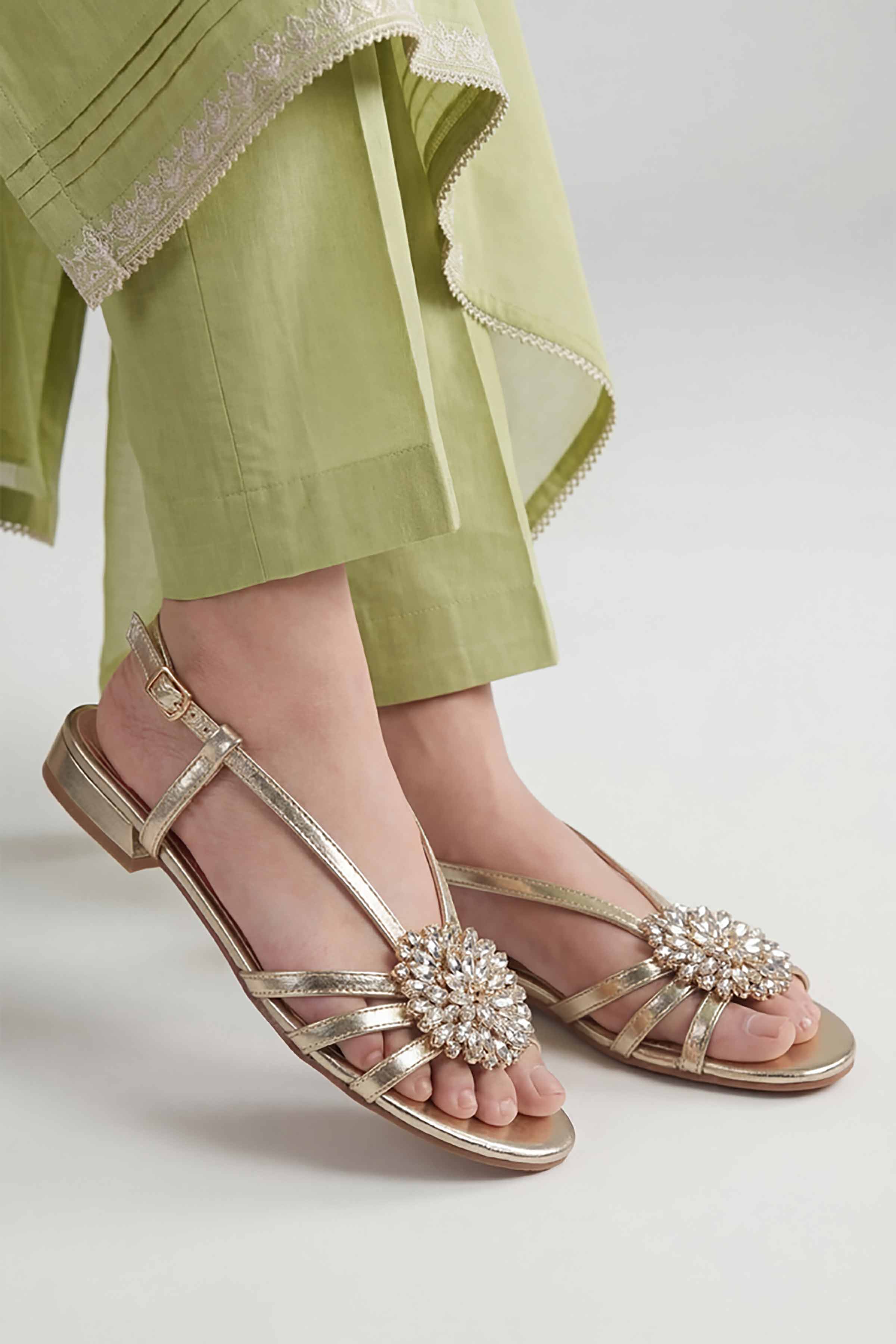 Gold Sandals-449312919