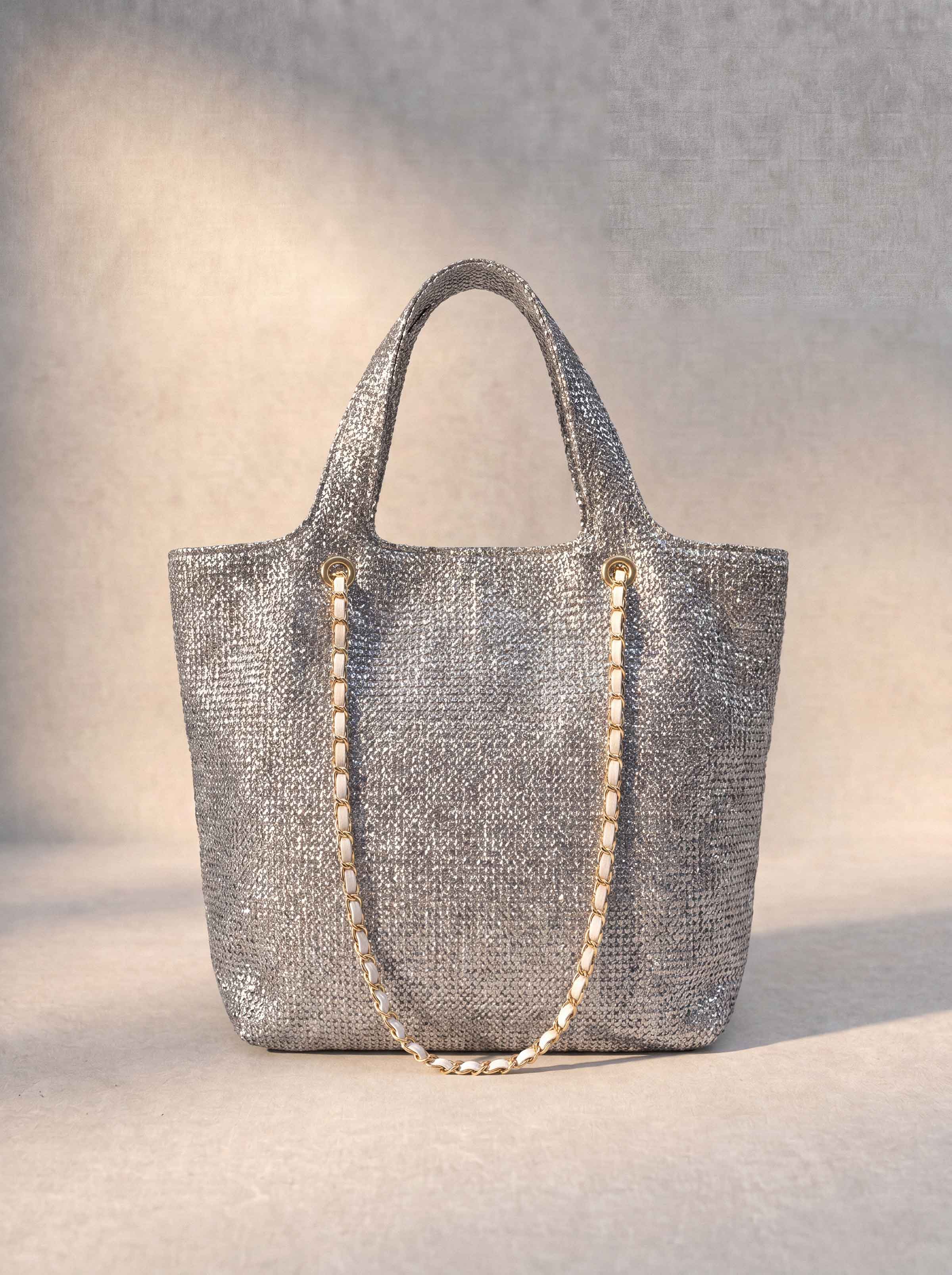 Silver Tote Bag-1716782120 - for Women - Bag Collection | Nishat | Shop Online