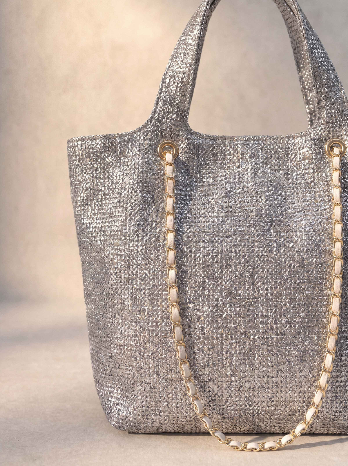 Silver Tote Bag-1716782120 - for Women - Bag Collection | Nishat | Shop Online