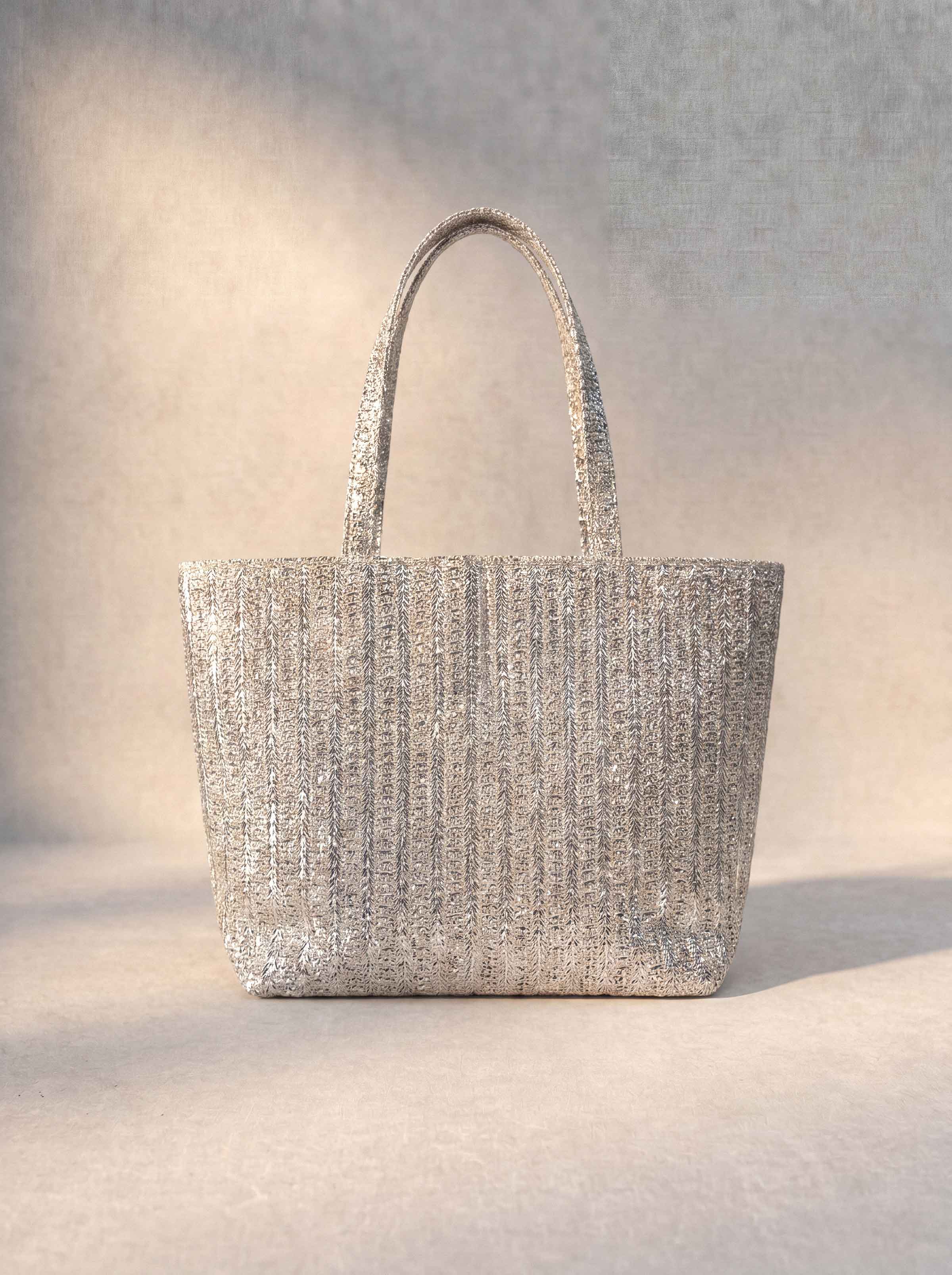 Silver Tote Bag-1716792120 - for Women - Bag Collection | Nishat | Shop Online