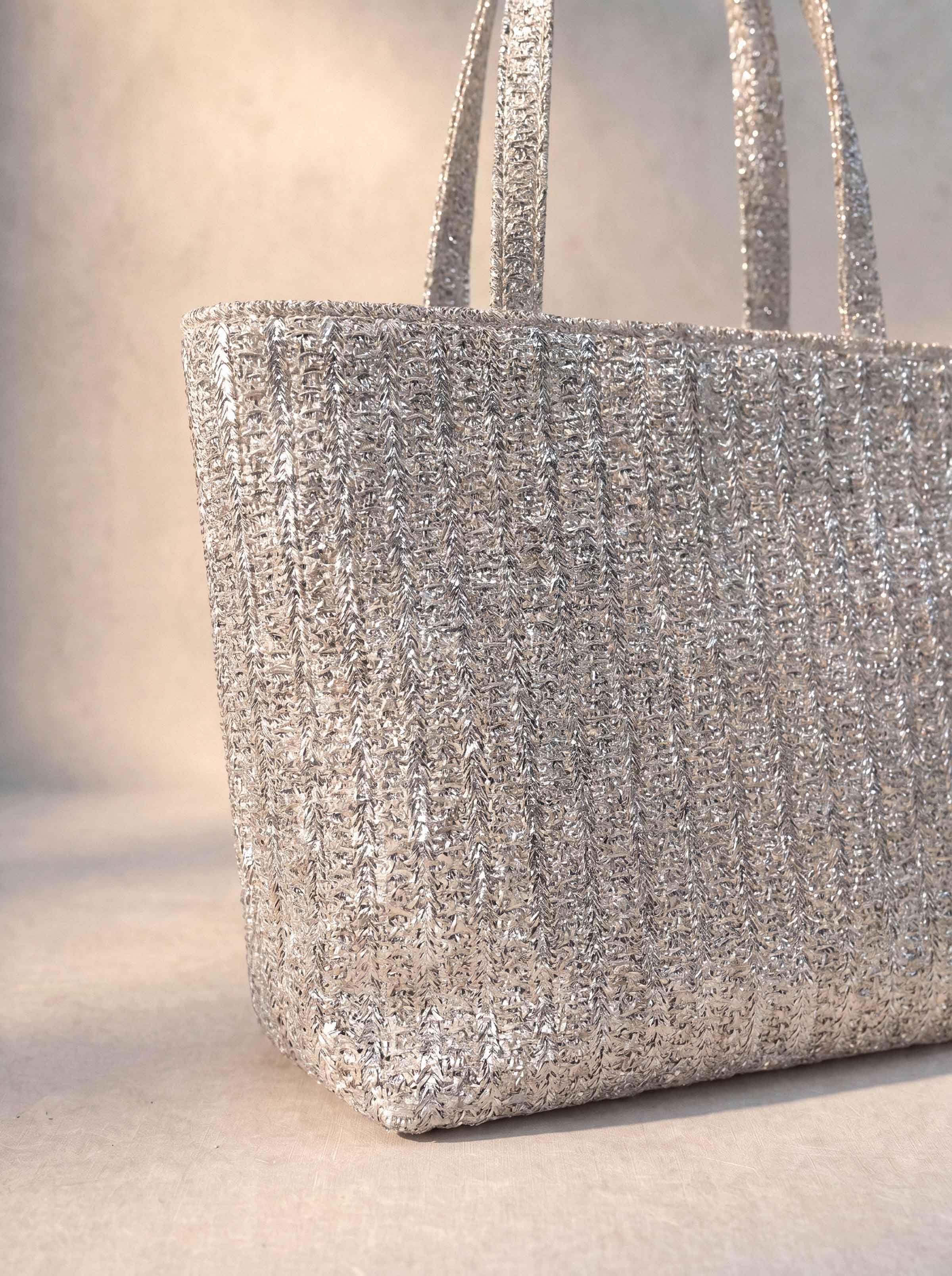 Silver Tote Bag-1716792120 - for Women - Bag Collection | Nishat | Shop Online