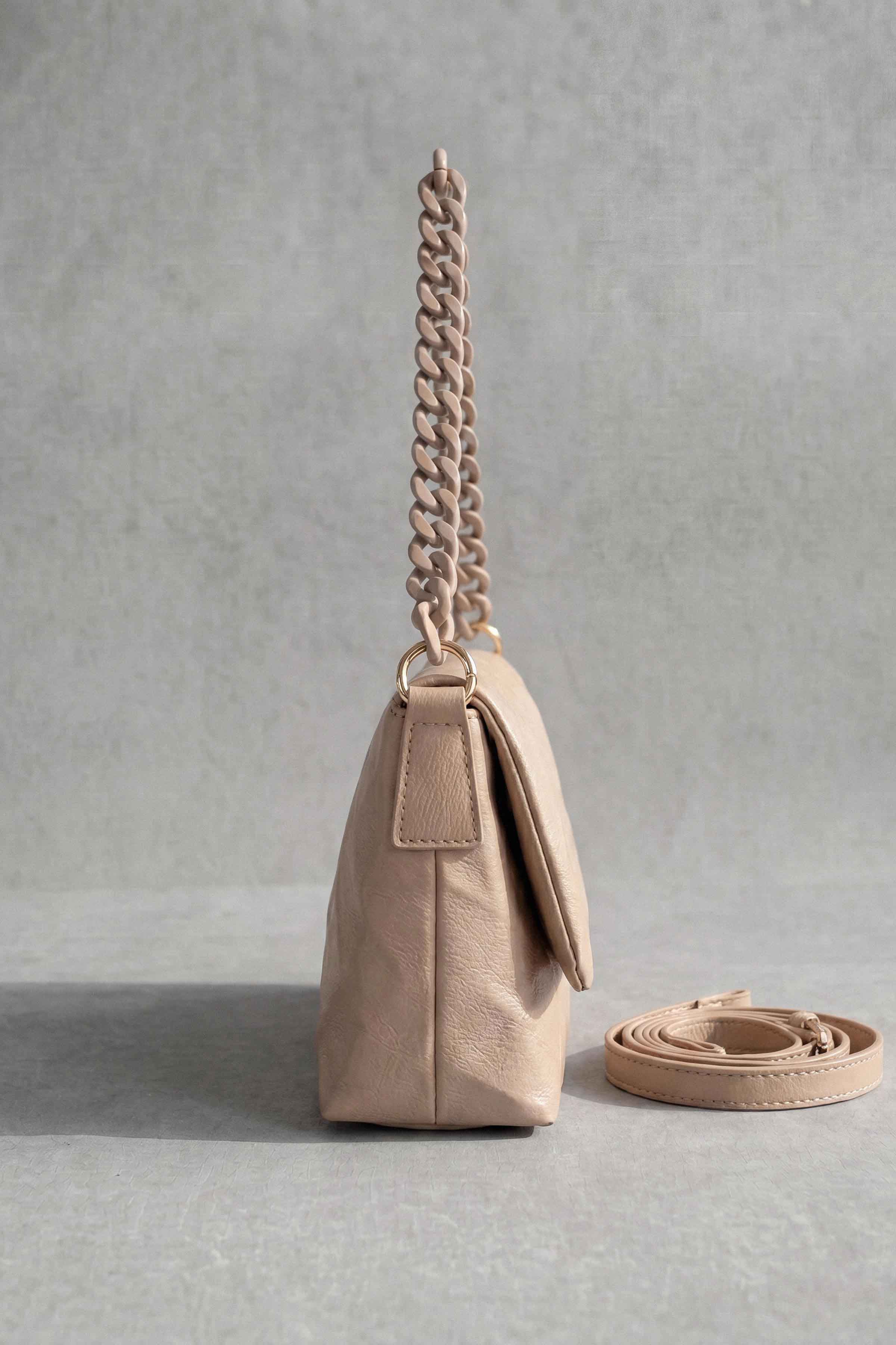 Beige Shoulder Bag-1716862118