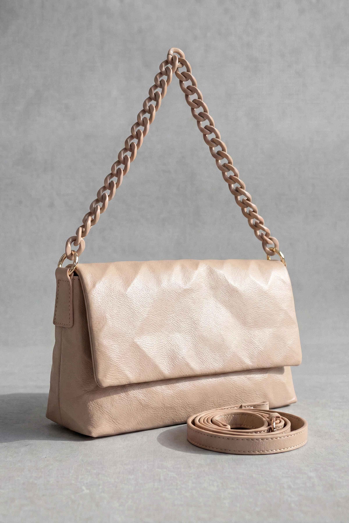 Beige Shoulder Bag-1716862118