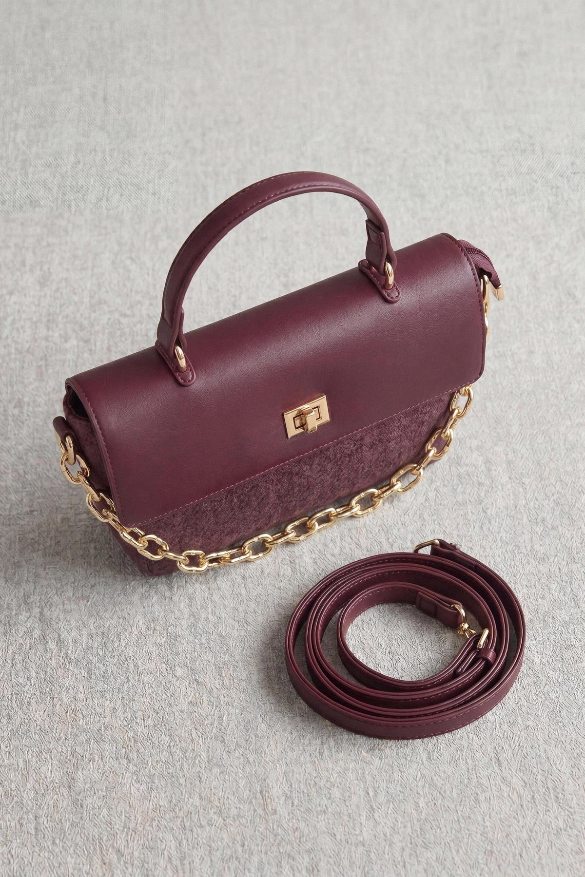 Maroon Hand Bag-1716932122