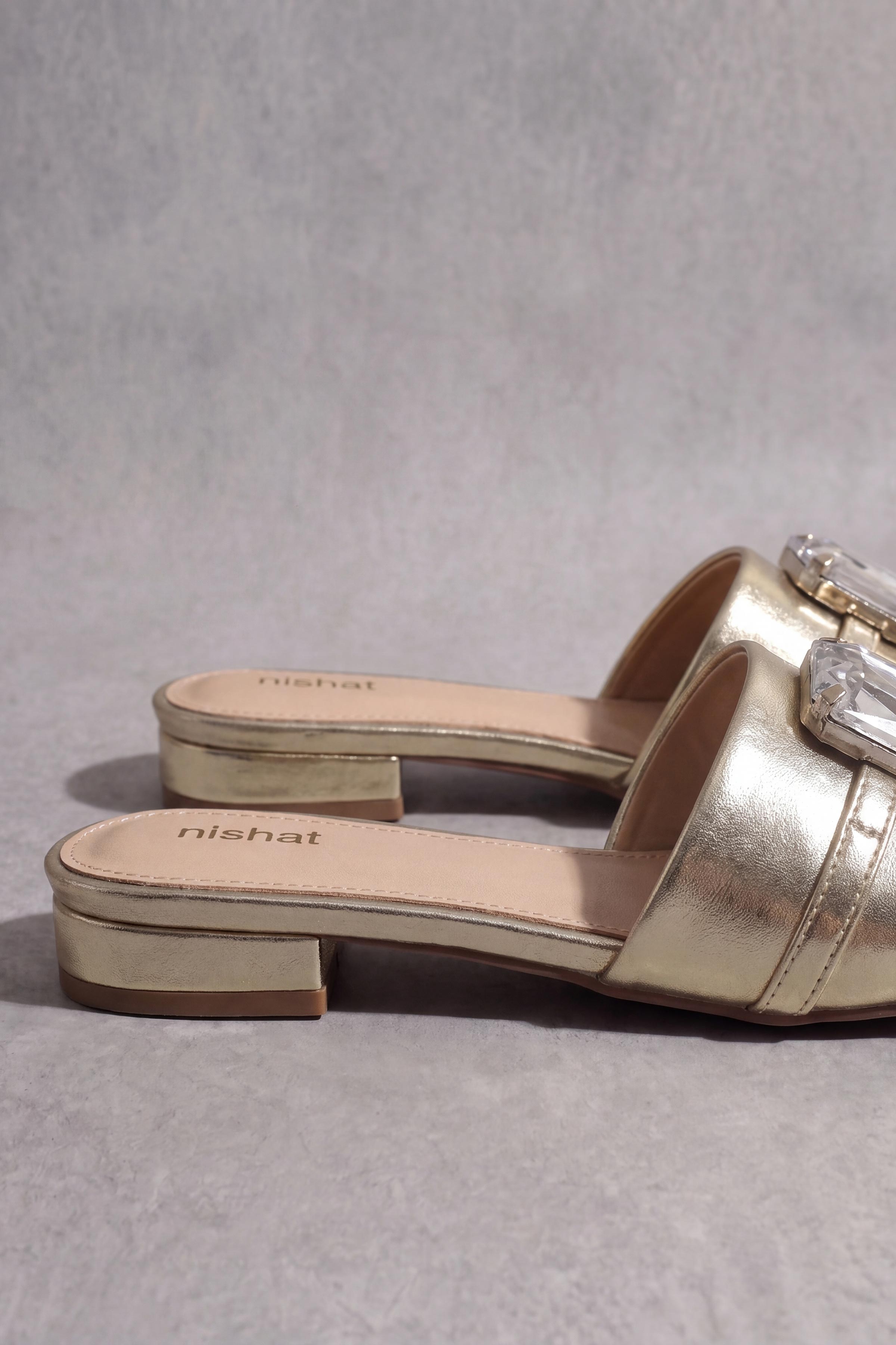 Gold Chappal-1717312919 - for Women - Shoes Collection | Nishat | Shop Online