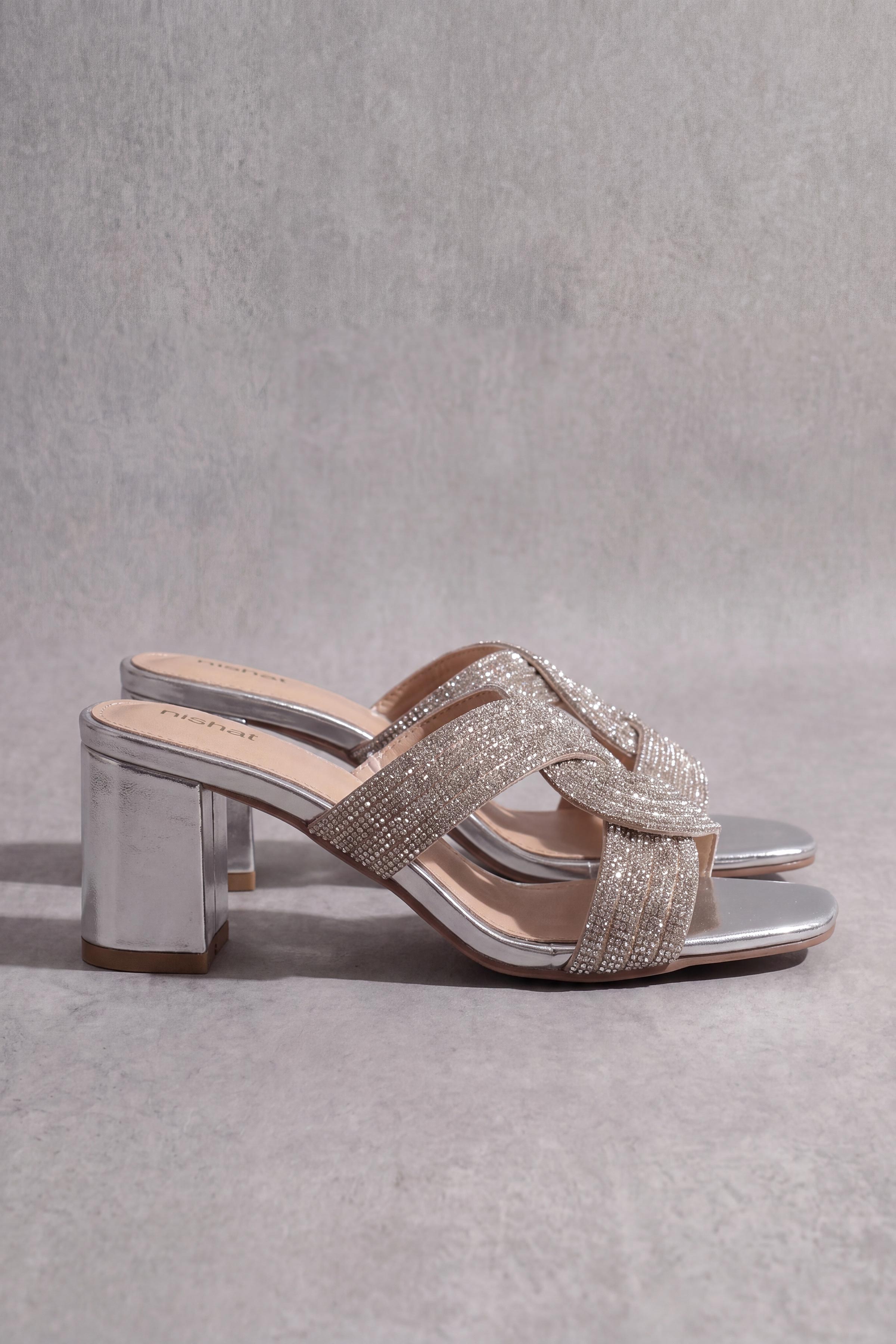 Silver Block Heels-1717412920 - for Women - Shoes Collection | Nishat | Shop Online