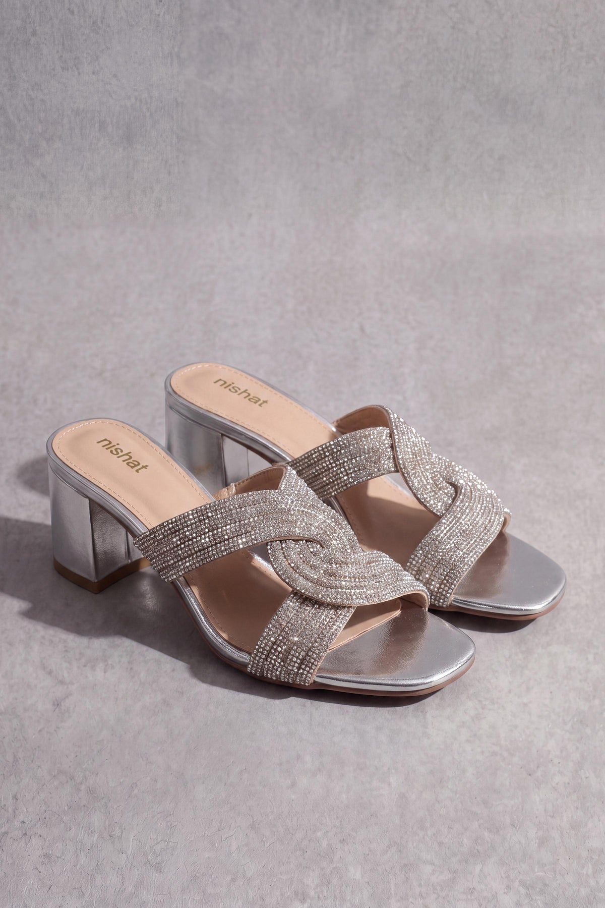 Silver Block Heels-1717412920 - for Women - Shoes Collection | Nishat | Shop Online
