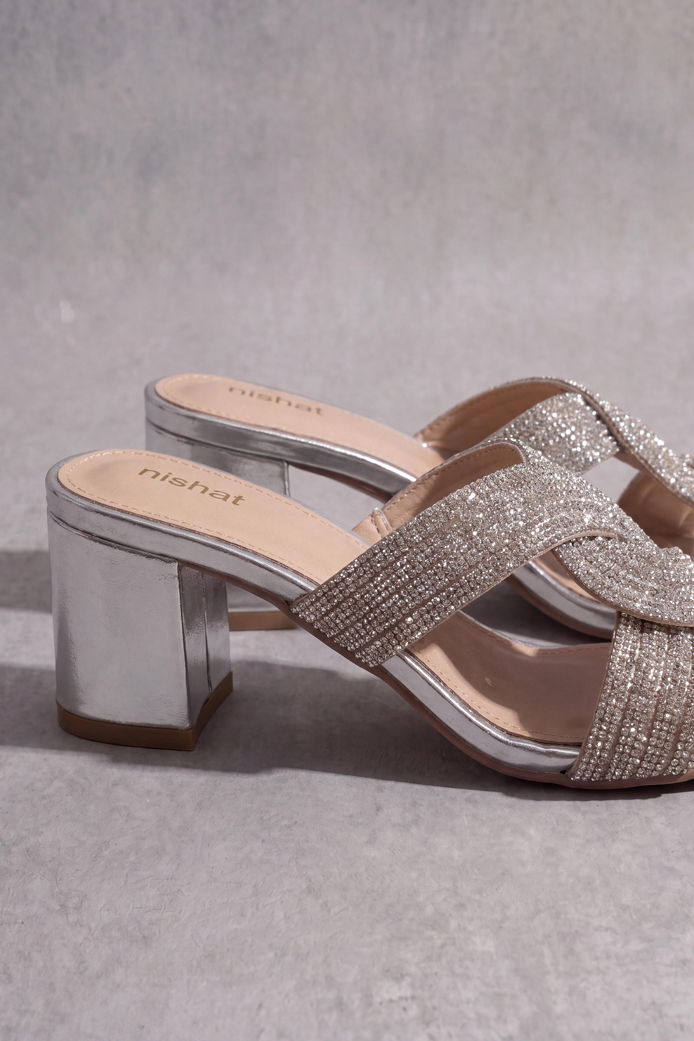 Silver Block Heels-1717412920 - for Women - Shoes Collection | Nishat | Shop Online
