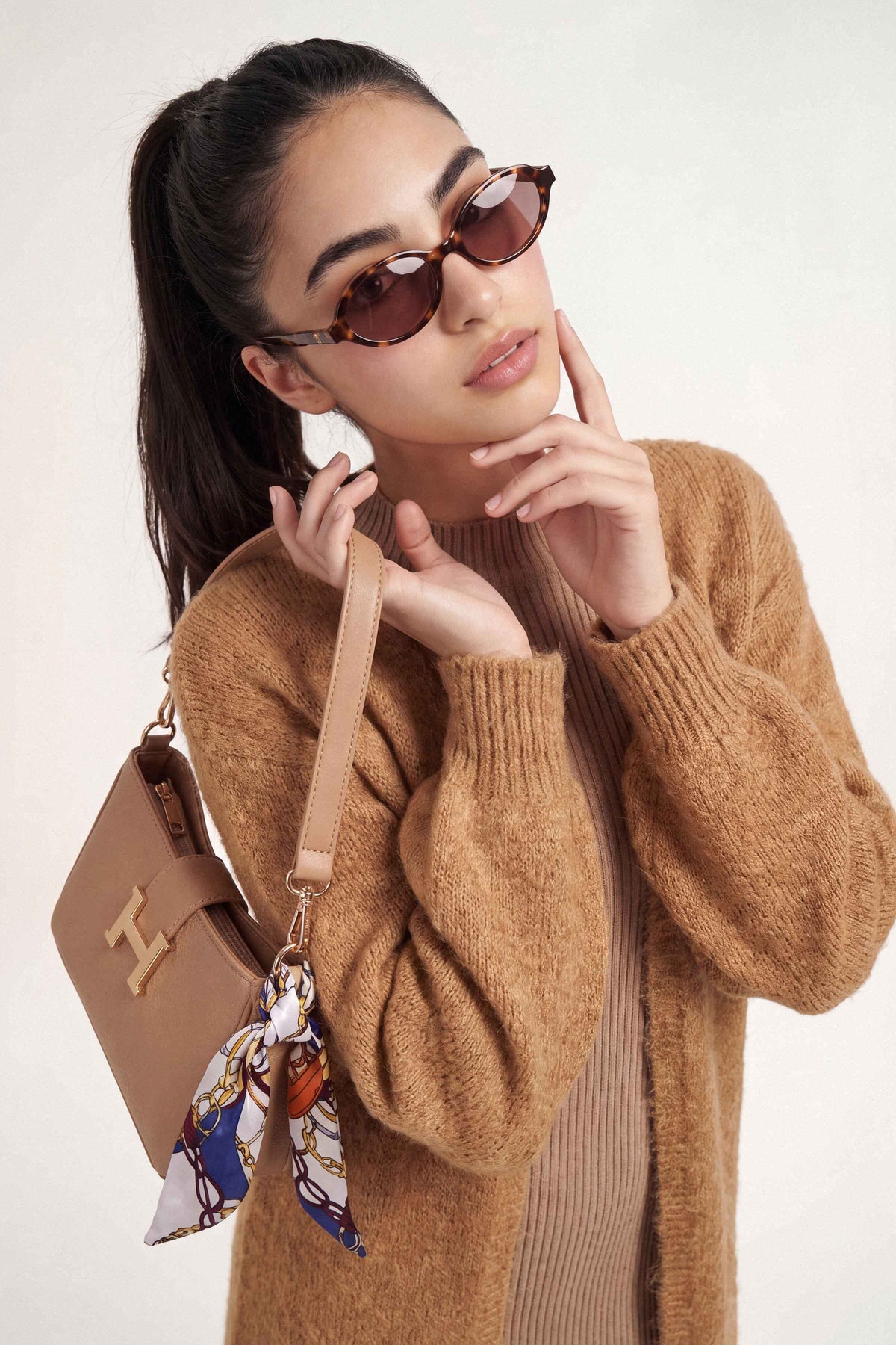Camel Long Sweater-1719000129 for Women – Long Sweaters Collection | Nishat | Shop Online