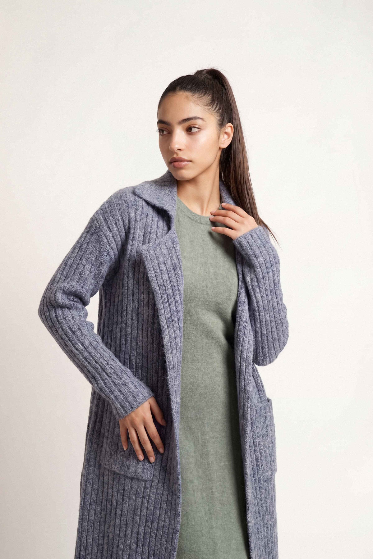 Grey Long Sweater-1719020111 for Women – Long Sweaters Collection | Nishat | Shop Online