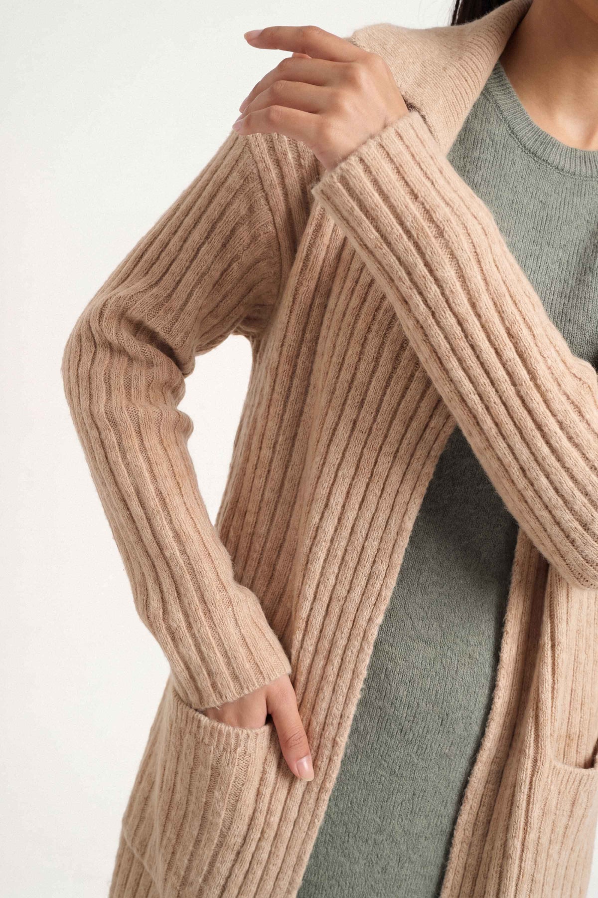 Light Beige Long Sweater-1719020118 for Women – Long Sweaters Collection | Nishat | Shop Online