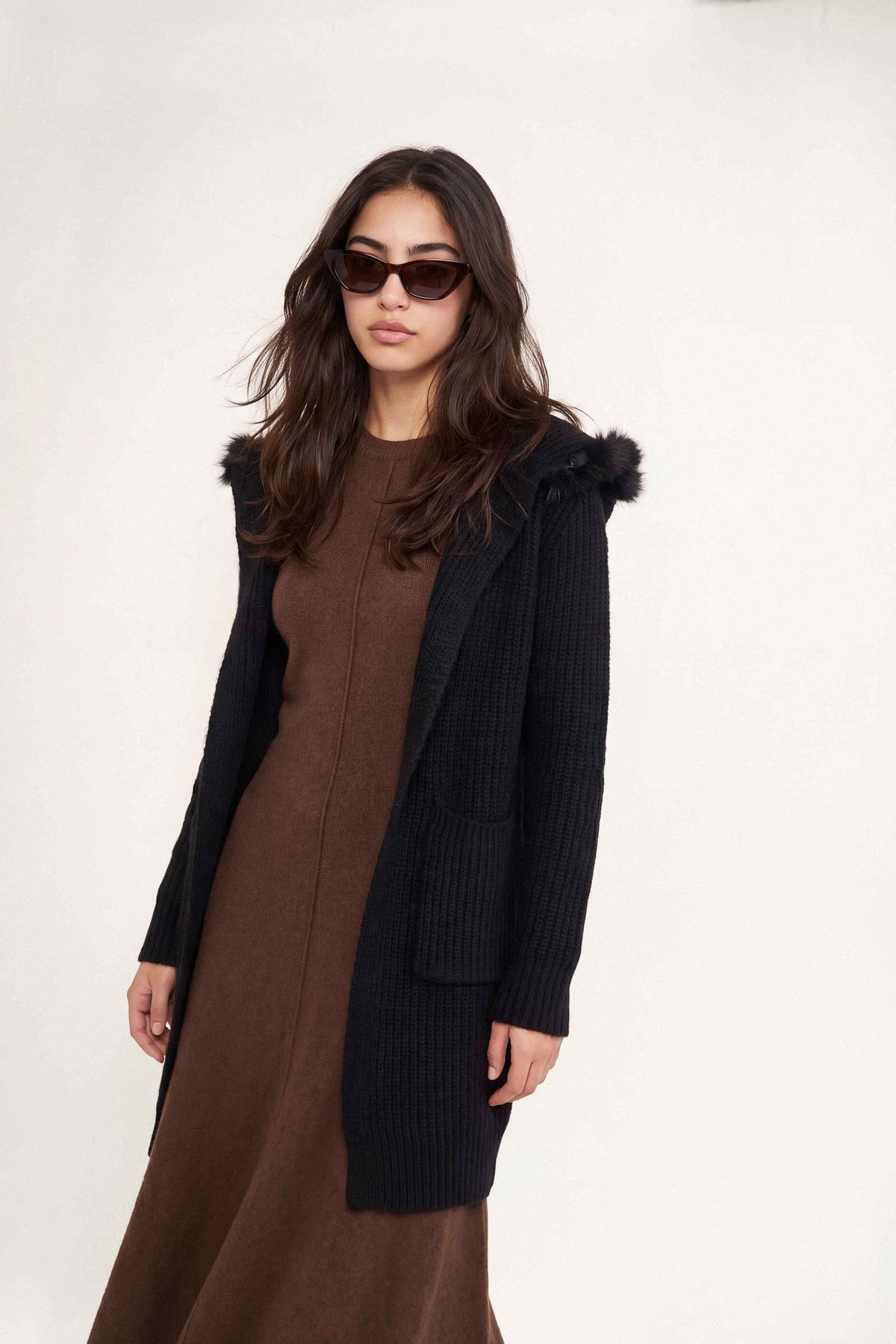 Black Long Sweater-1719040103 for Women – Long Sweaters Collection | Nishat | Shop Online
