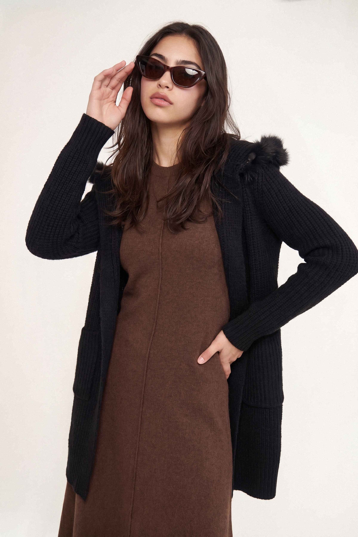 Black Long Sweater-1719040103 for Women – Long Sweaters Collection | Nishat | Shop Online