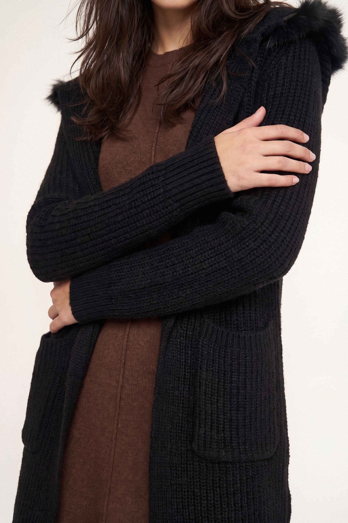 Black Long Sweater-1719040103 for Women – Long Sweaters Collection | Nishat | Shop Online