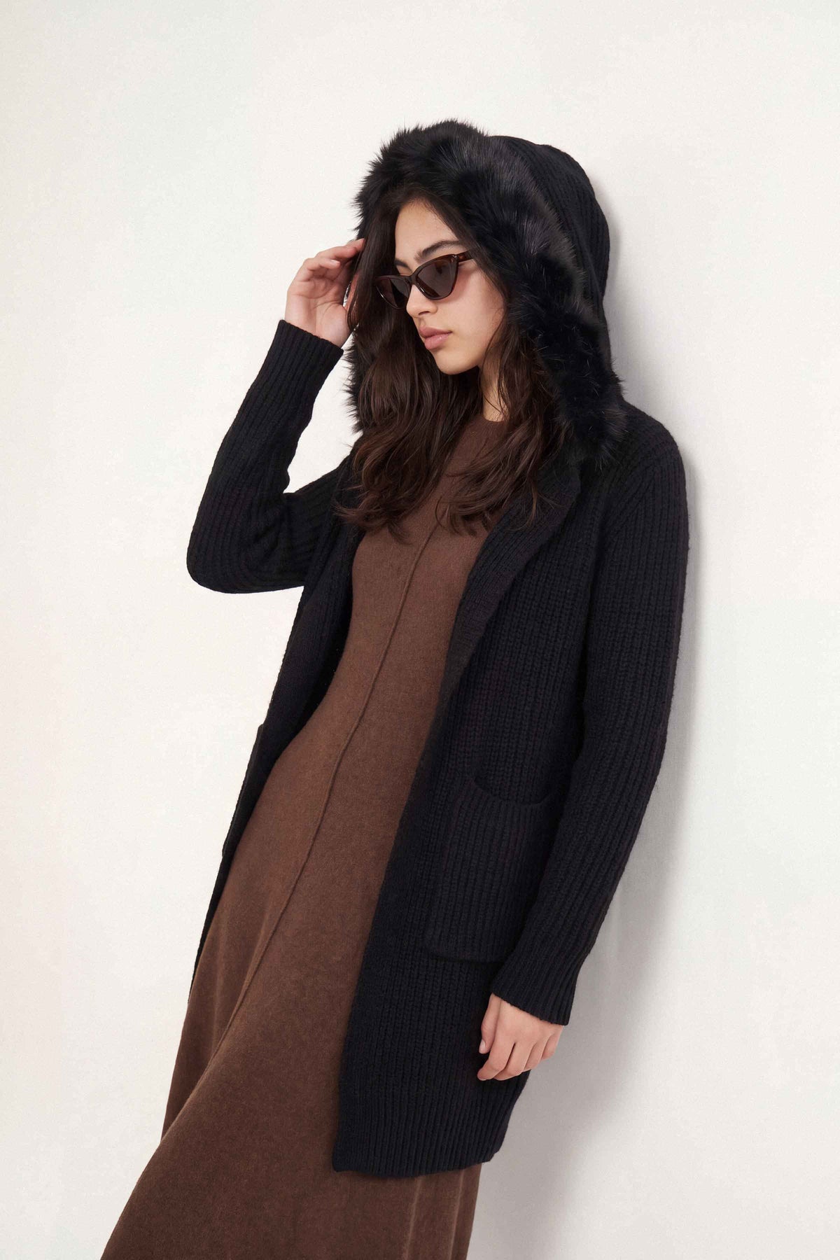 Black Long Sweater-1719040103 for Women – Long Sweaters Collection | Nishat | Shop Online