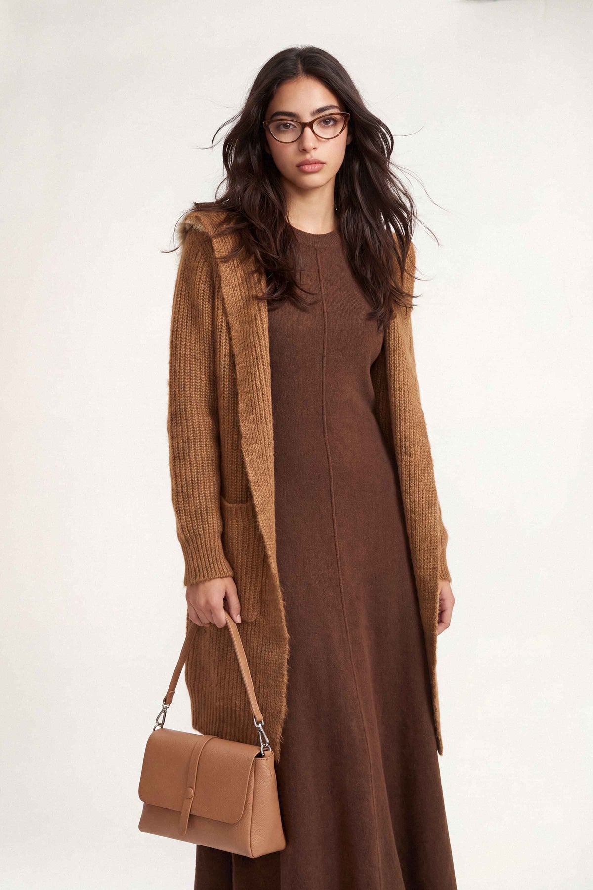 Khaki Long Sweater-1719040130 for Women – Long Sweaters Collection | Nishat | Shop Online